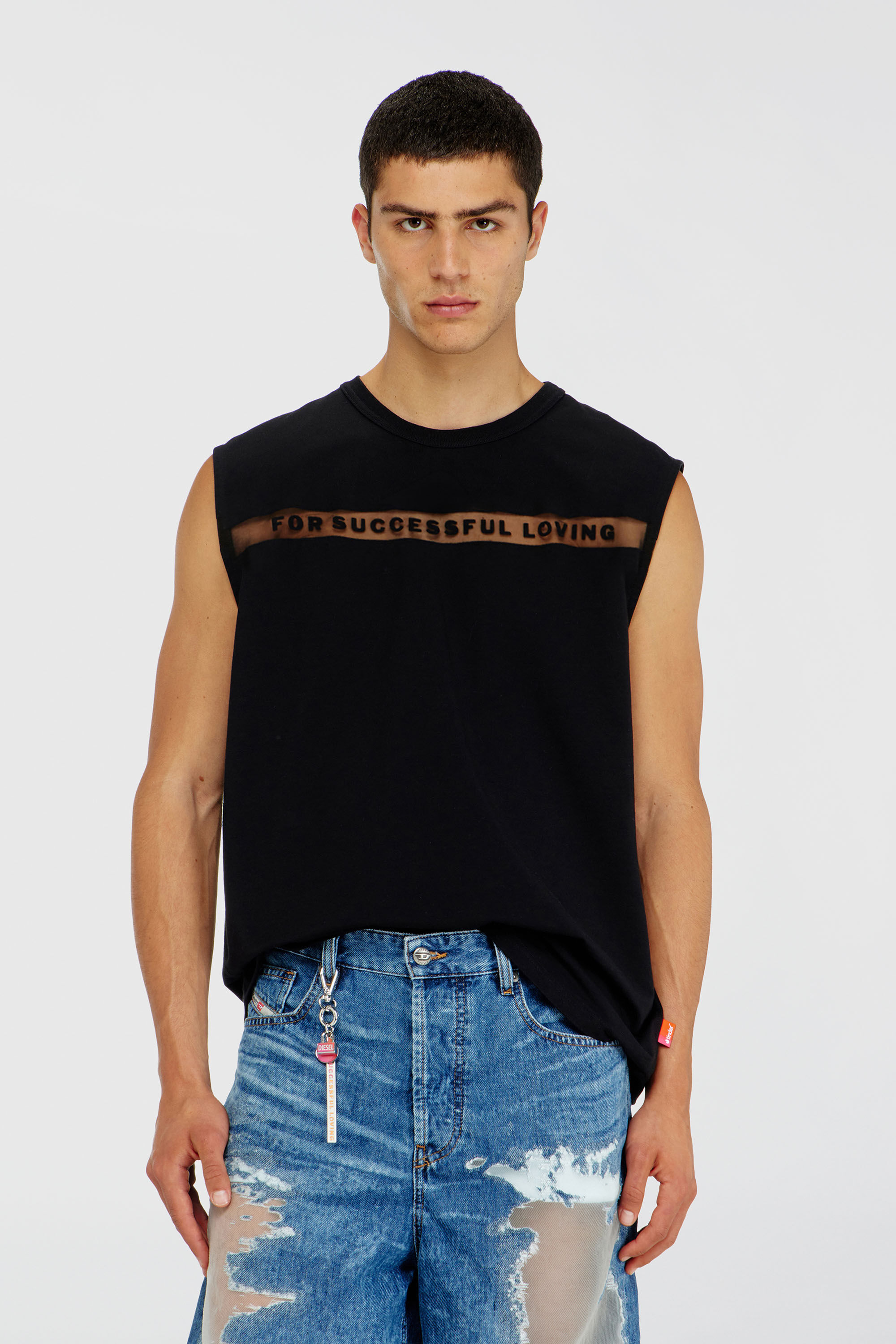 Diesel - PR-T-NORM-BISC-MATI-R, Unisex Tanktop mit For Successful Loving Logo in Schwarz - 3