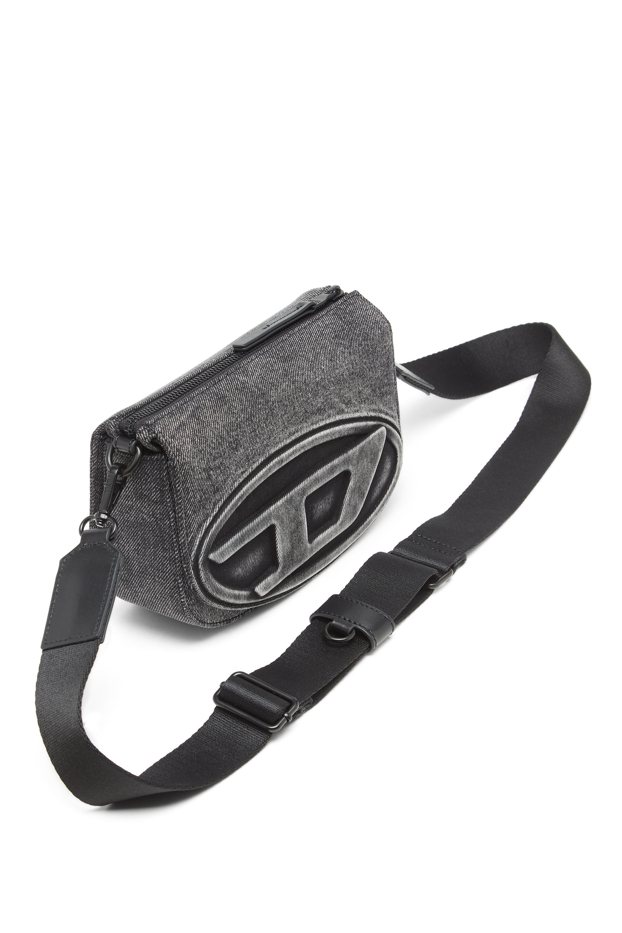 Diesel - 1DR CAMERA BAG, Unisex 1DR-Kameratasche aus gewaschenem Denim in Jeansgrau - 5