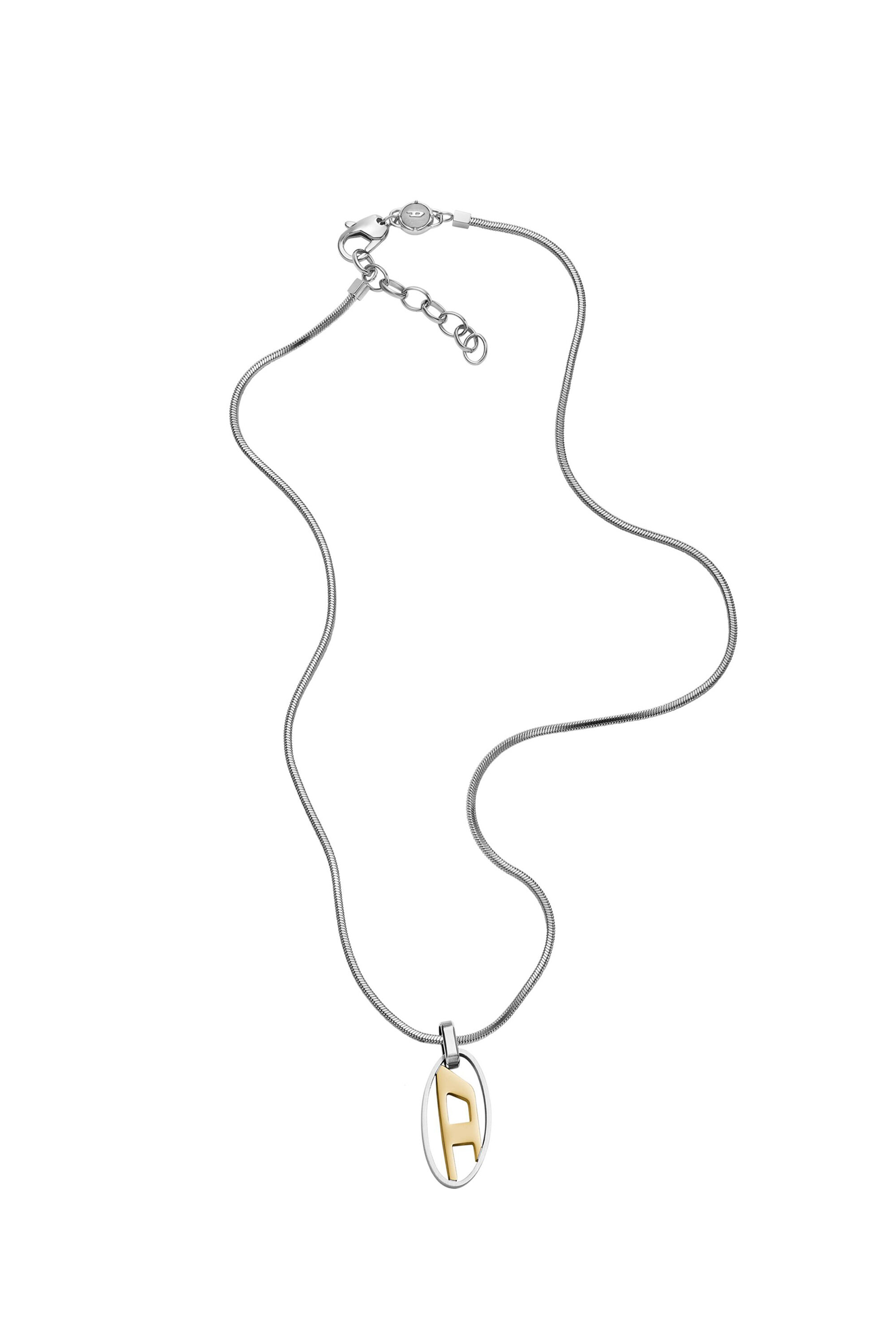 | Anhänger Edelstahl DX1421 zweifarbigem mit aus Diesel Damen Halskette