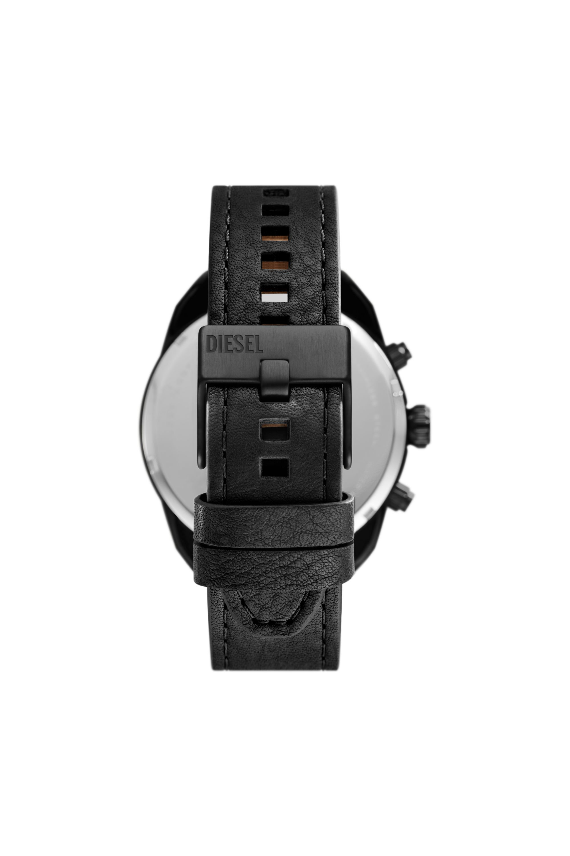 Diesel - DZ4667, Herren Spiked Chronograph mit schwarzem Lederarmband in Schwarz - 2