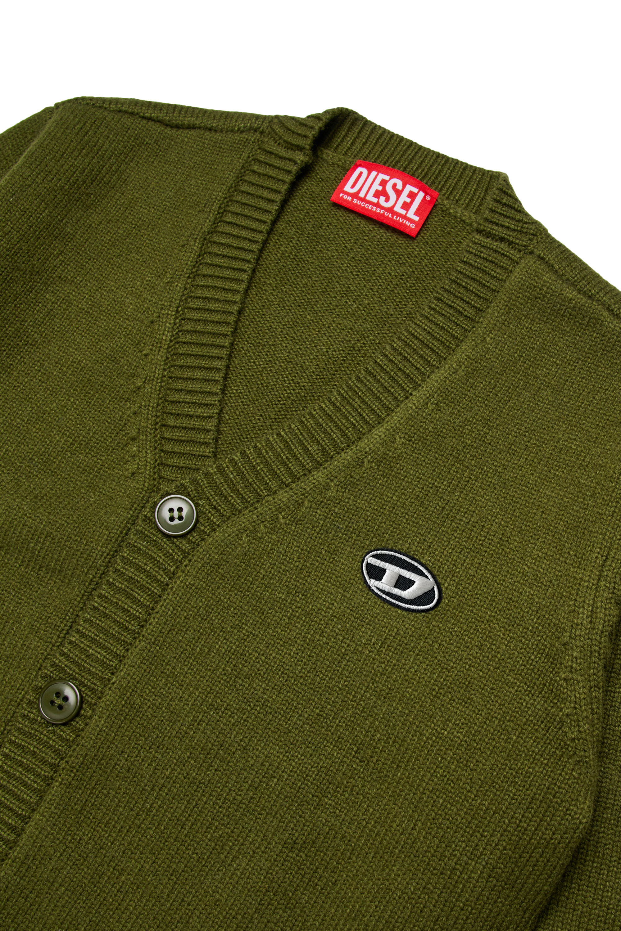 Diesel - KRAMCARDIGAN, Herren Cardigan aus Wolle in Grün - 3