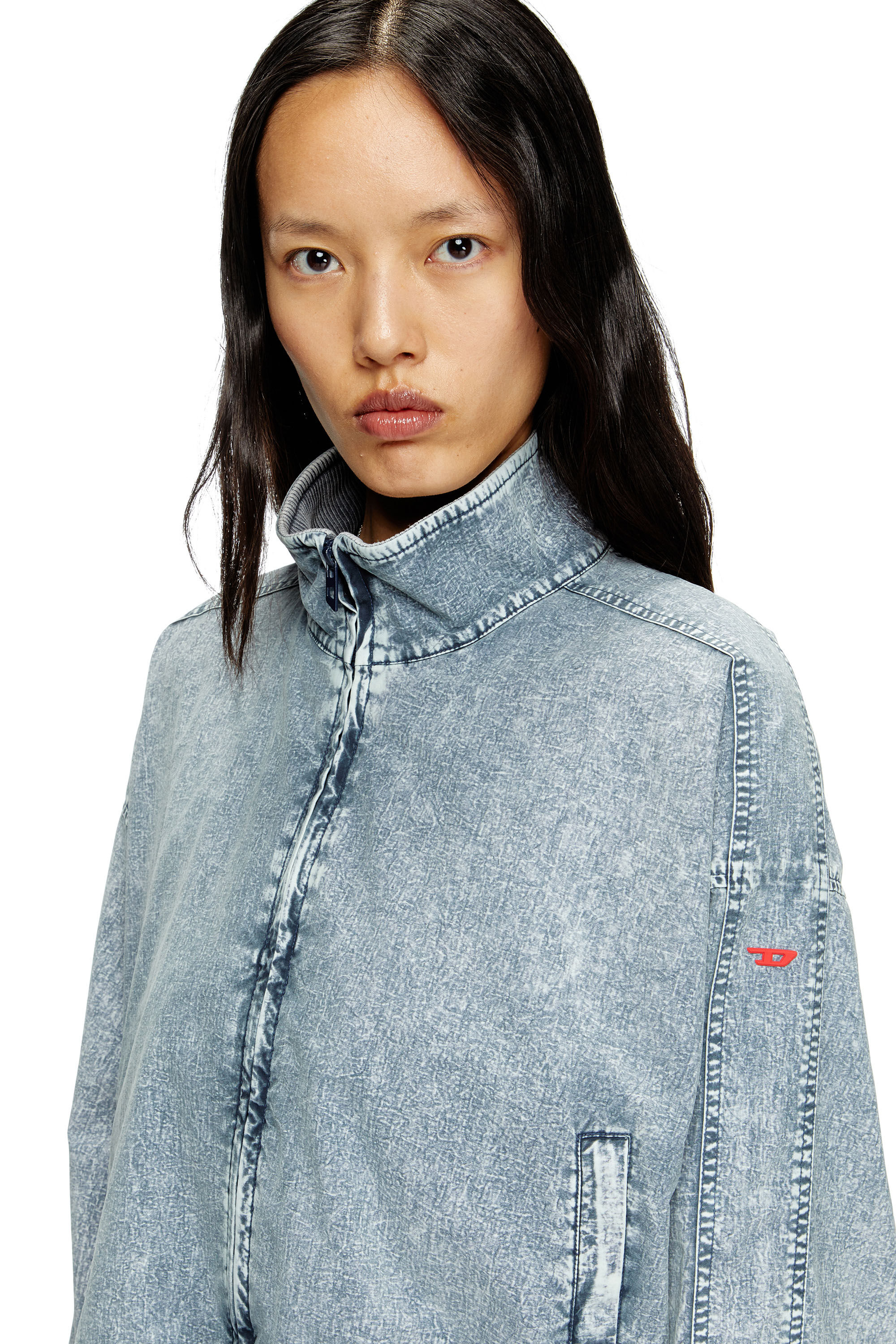 Diesel - G-LEAM-R1, Damen Verkürzte Jacke aus recyceltem Nylon-Taslan in Hellblau - 5