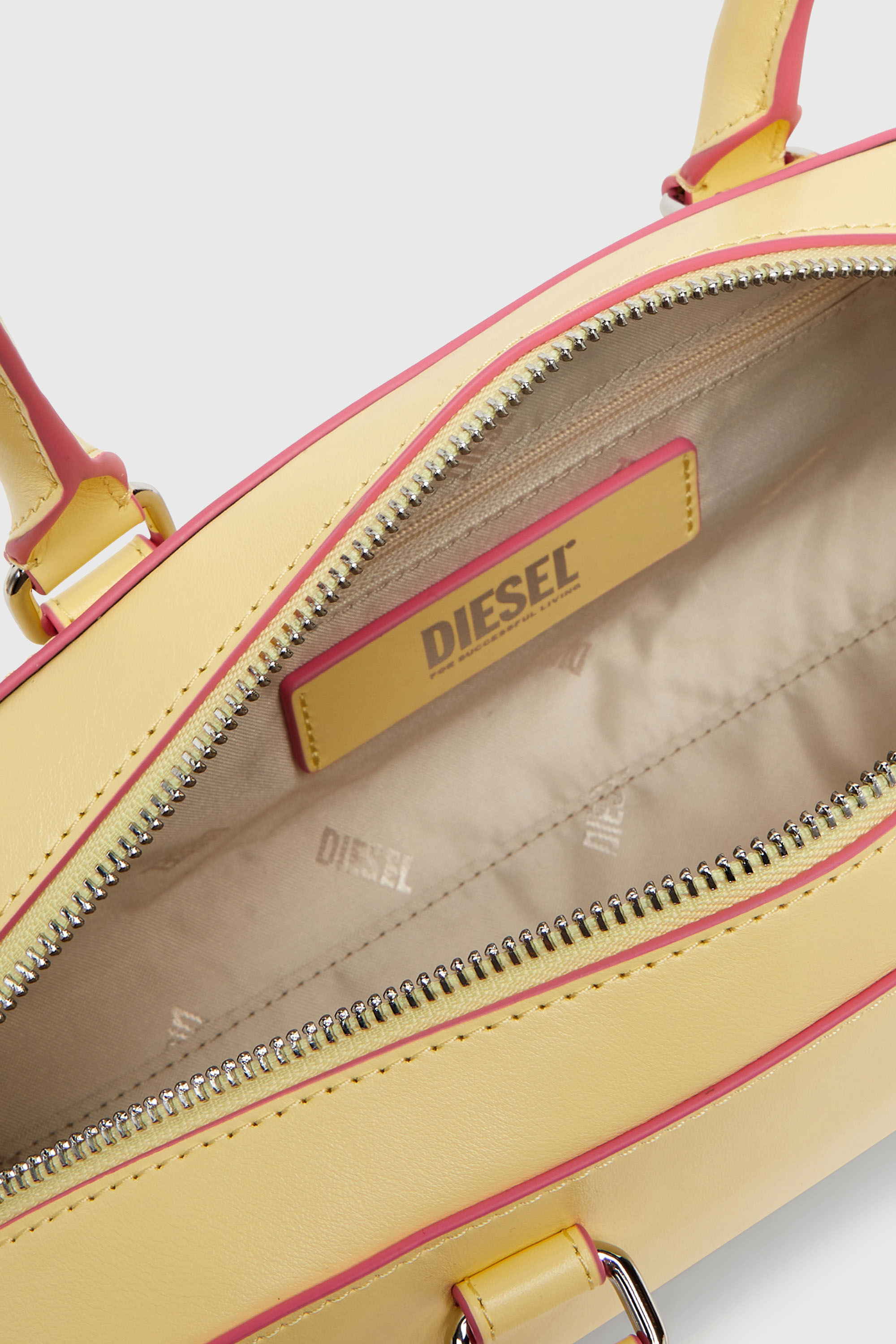 Diesel - 1DR DOME SHOULDER EW, Damen 1DR Dome - Langgezogene Bowlingtasche aus Leder in Gelb - 4