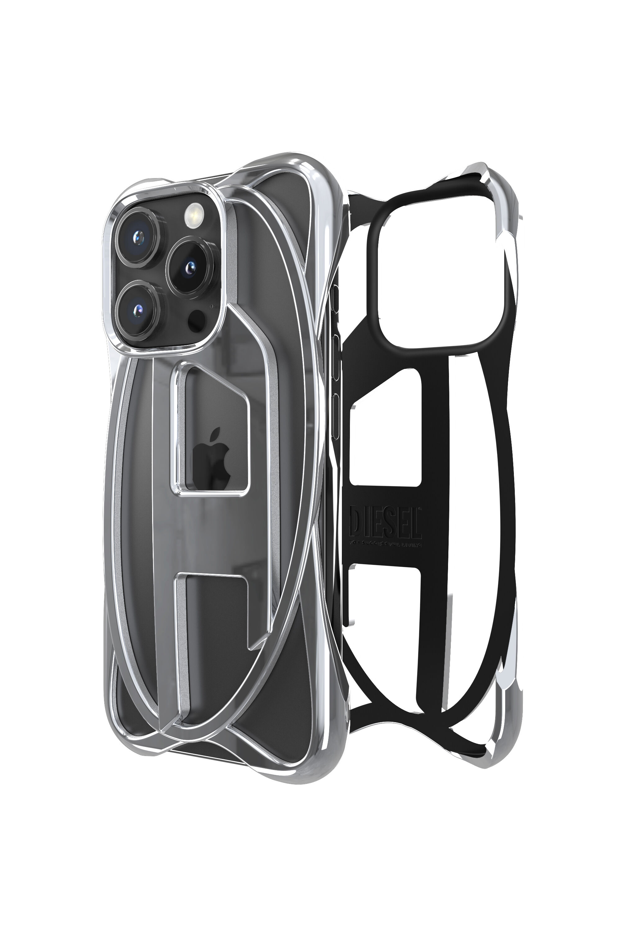 Diesel - 60267 CAGED D CASE, Unisex Gitter-D-Hülle iPhone 16 Pro in Grau - 1