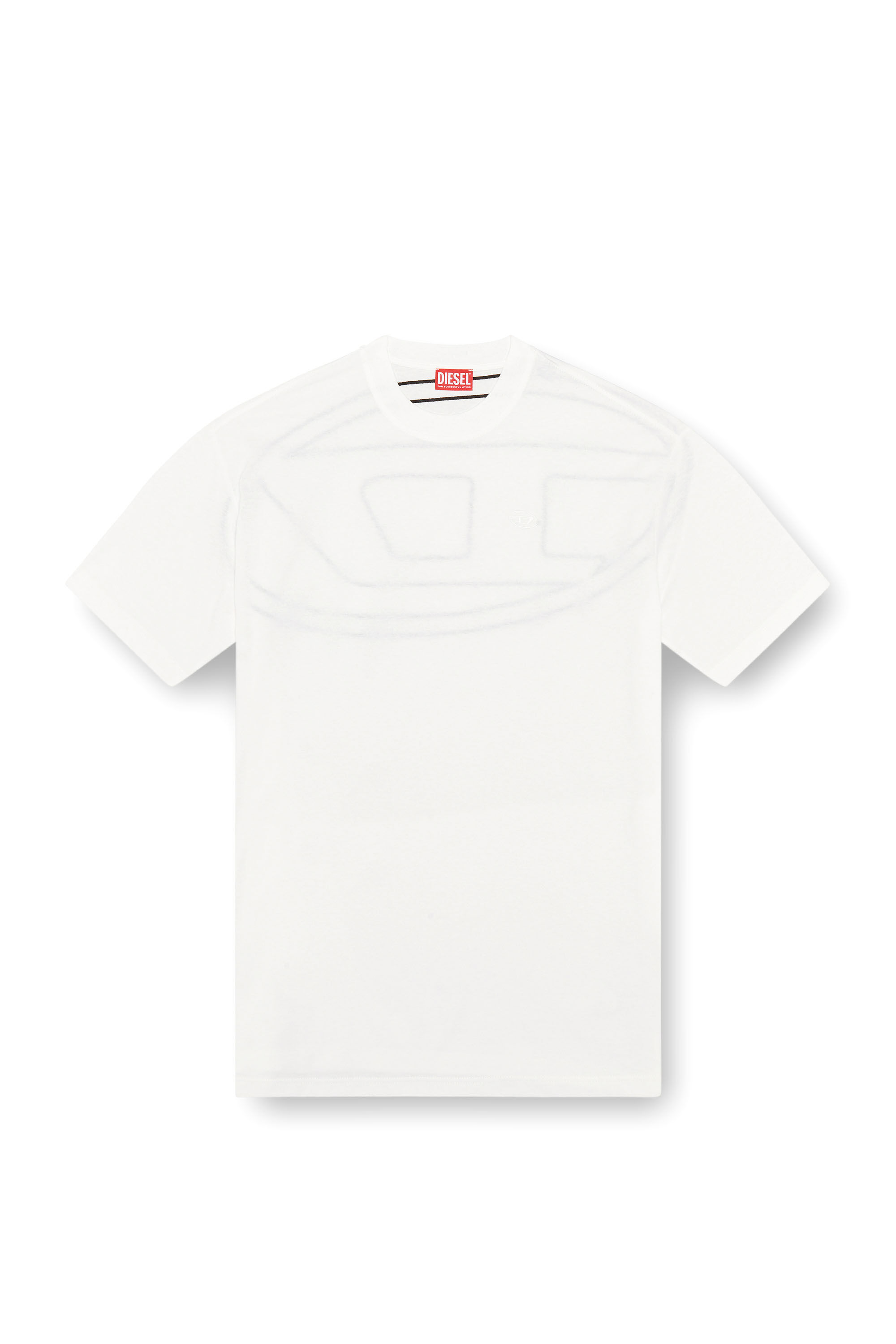 Diesel - T-BOGGY-MEGOVAL-D, Herren T-Shirt mit großer Oval D-Stickerei in Weiß - 2