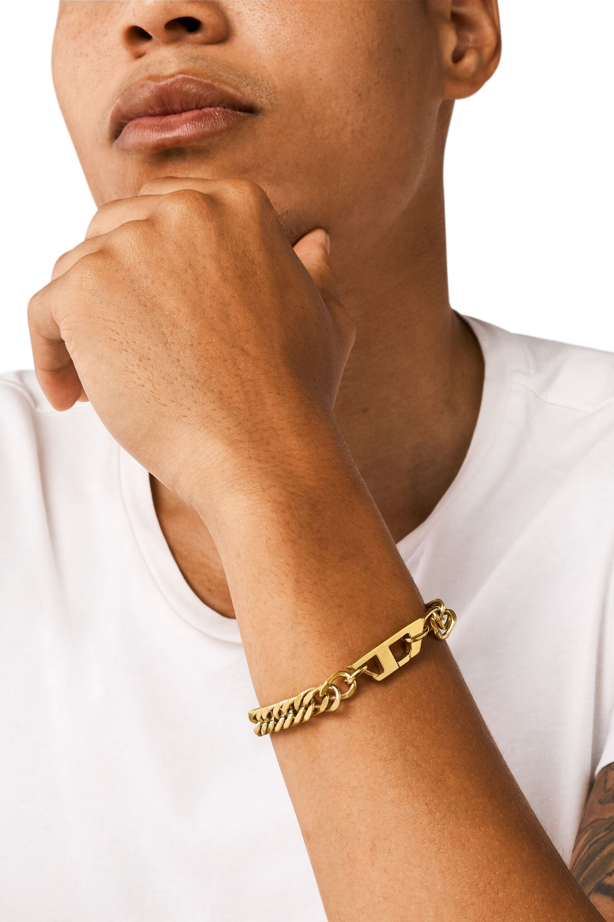 Diesel - DX1511710, Unisex Kettenarmband aus mattgoldenem Edelstahl in Gold - 3
