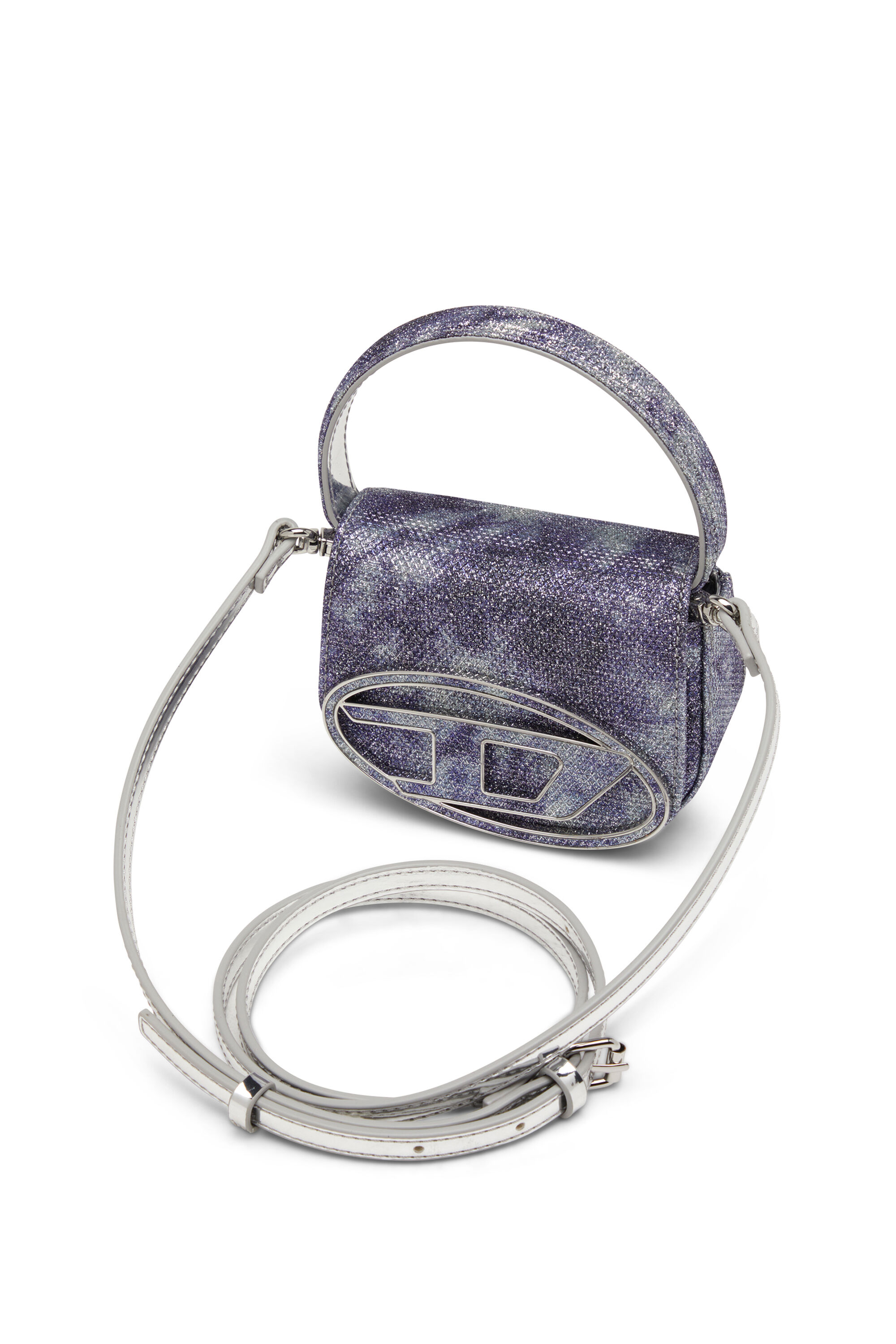 Diesel - 1DR XS, Damen 1DR Xs-Ikonische Minitasche aus schimmerndem Stoff in Blau - 2
