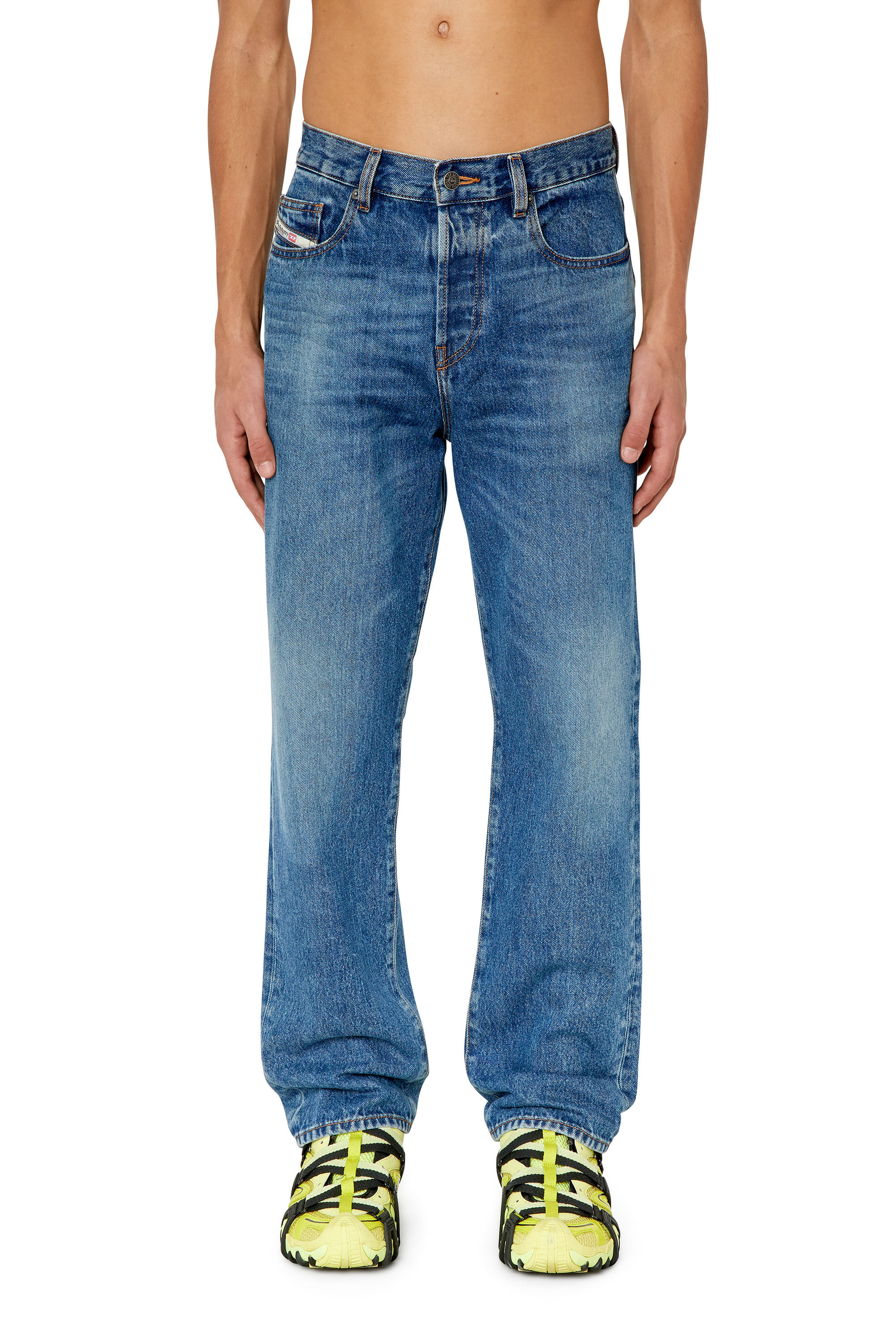 Diesel - 2020 D-Viker 0GYCT Straight Jeans, Mittelblau - Image 3