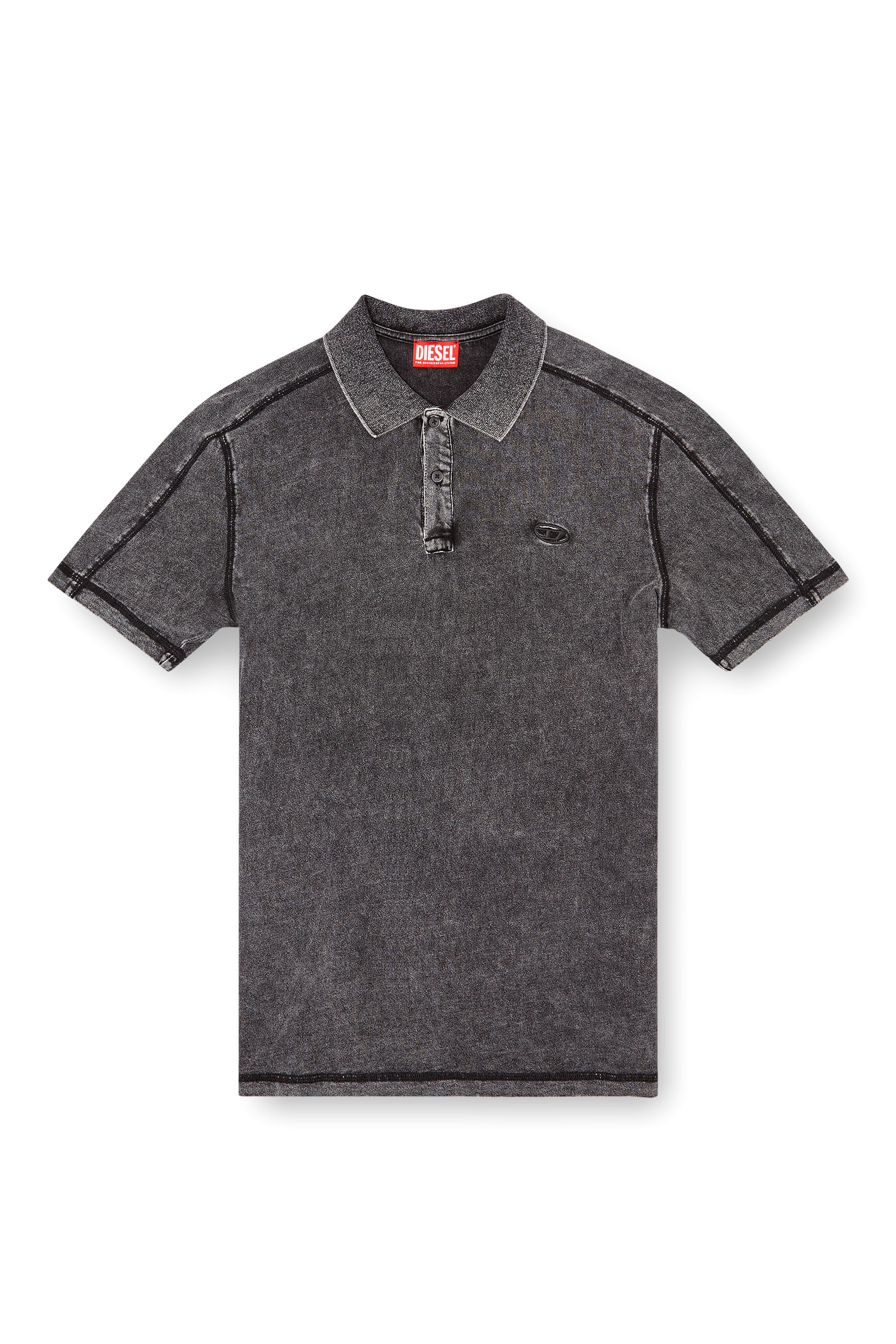 Diesel - T-SWIND-R1, Herren Poloshirt in Denim-Optik in Schwarz - 2