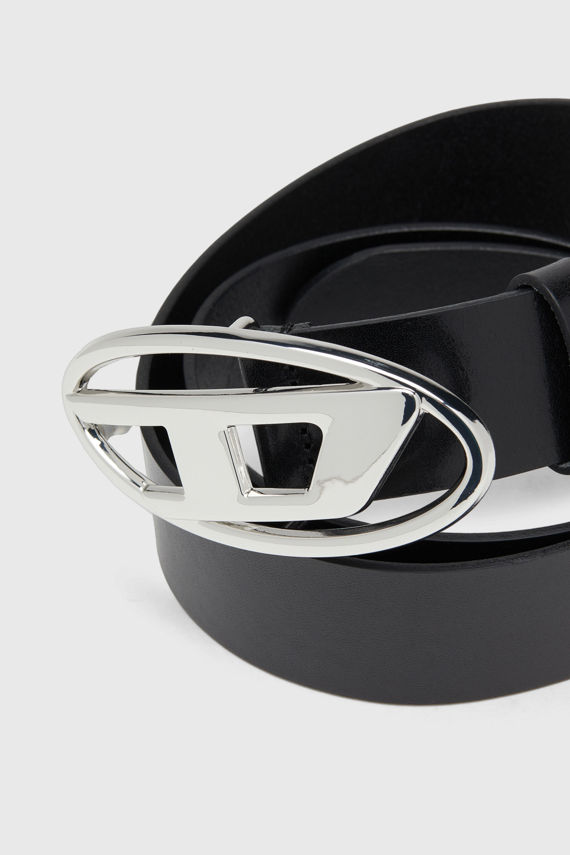Diesel - B-1DR W, Damen 3.9cm G&uuml;rtel mit gl&auml;nzender  Oval D-Schnalle in Schwarz - 2