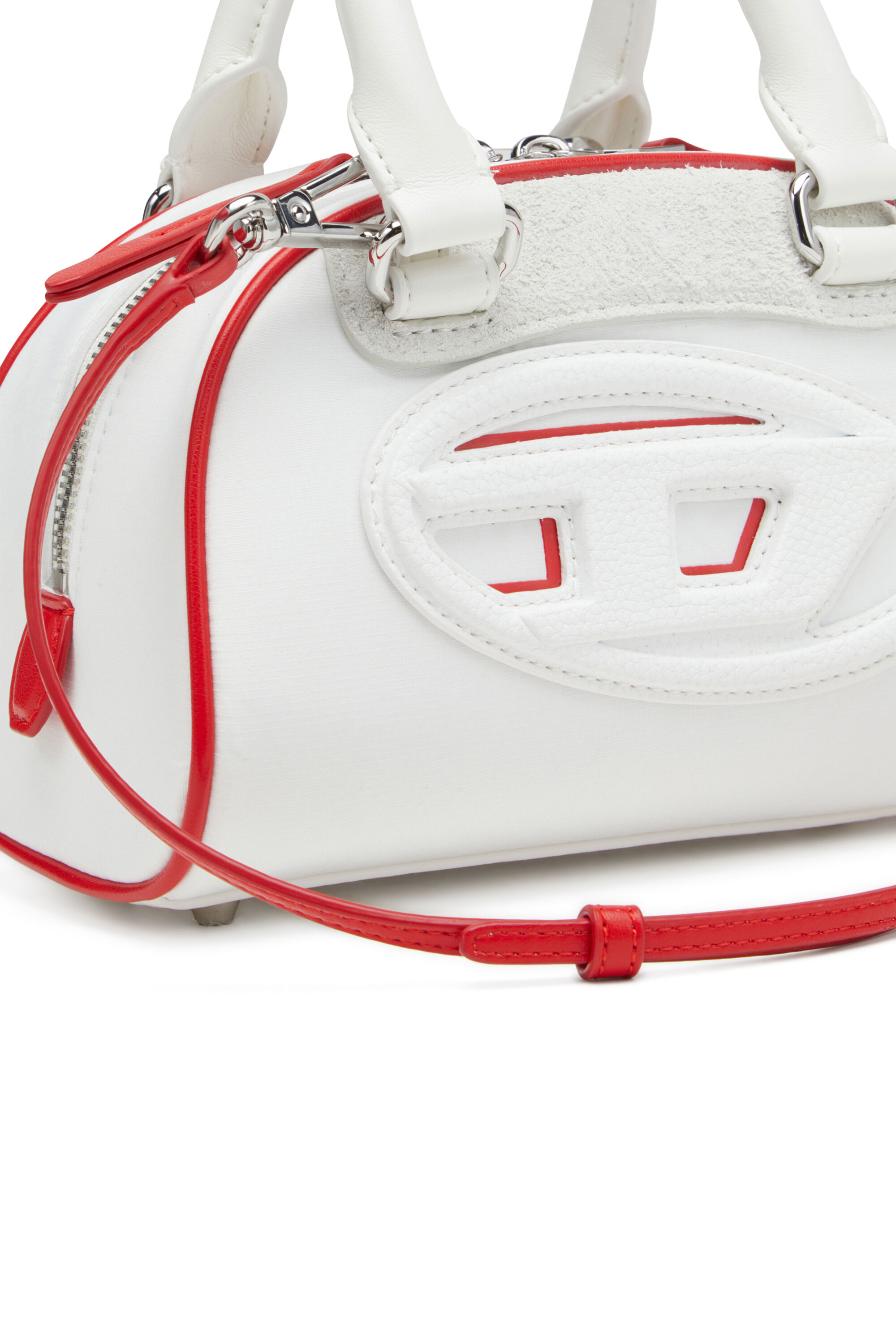 Diesel - 1DR DOME CROSSBODY, Damen Colourblock-Mini-Bowling-Tasche in Weiß - 2