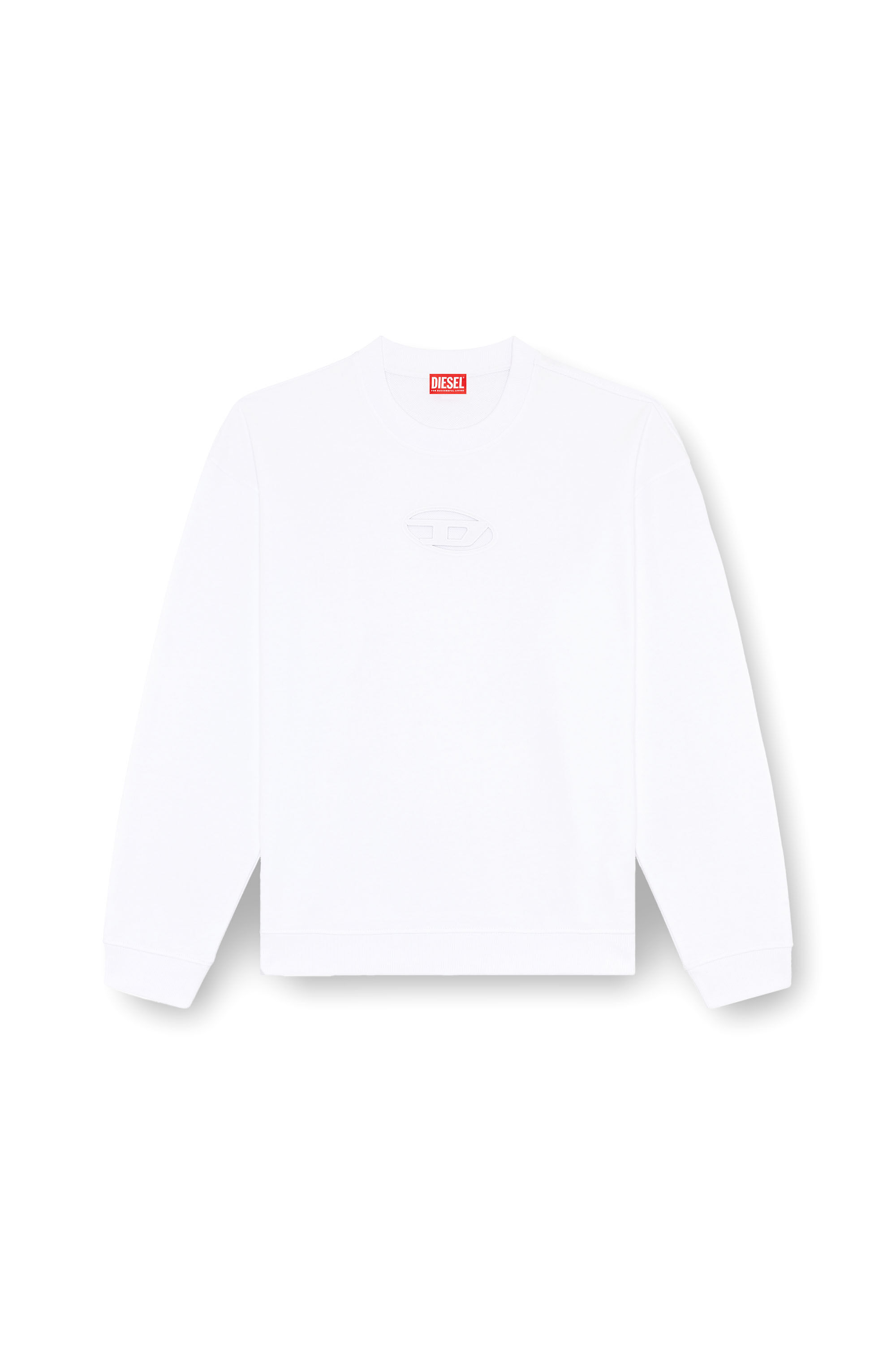 Diesel - S-BOXT-OD, Herren Sweatshirt mit Cut-out-Oval D in Weiß - 2