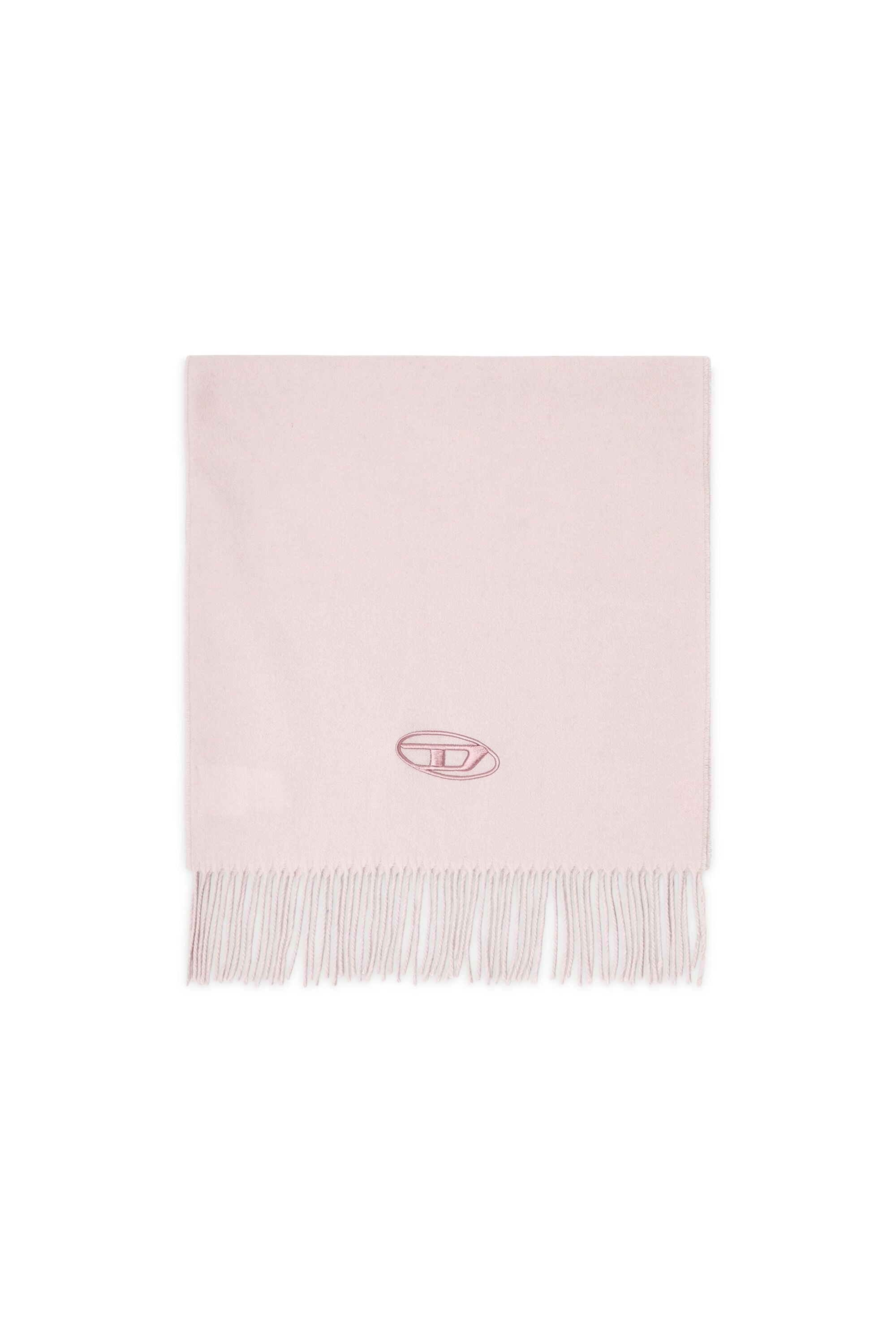 Diesel - S-IMON-D-LONG, Man's Wool-blend scarf with fringed edges in Pink - 1