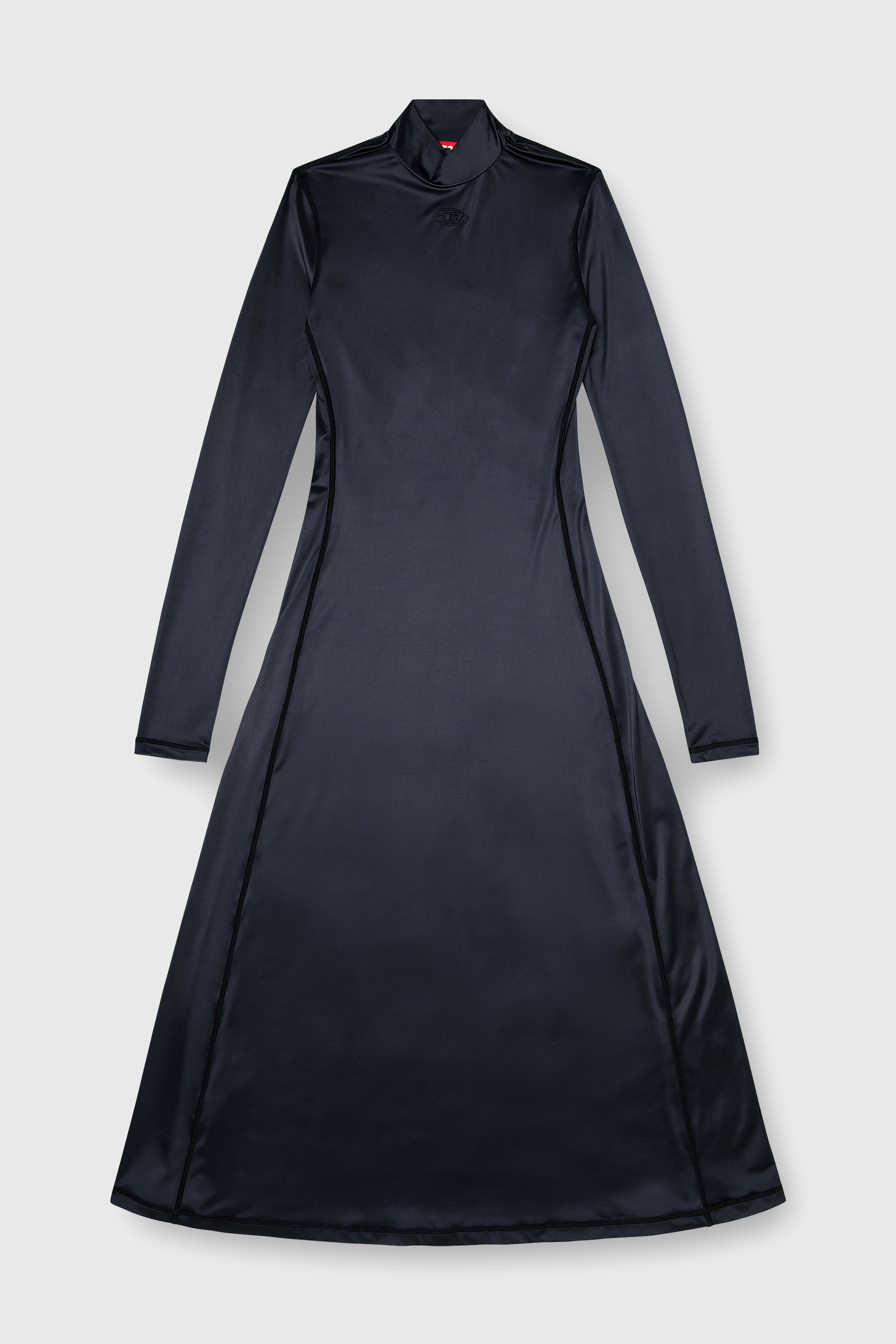 Diesel - D-UNGO, Damen Flie&szlig;endes Midikleid mit Rollkragen in Schwarz - 2