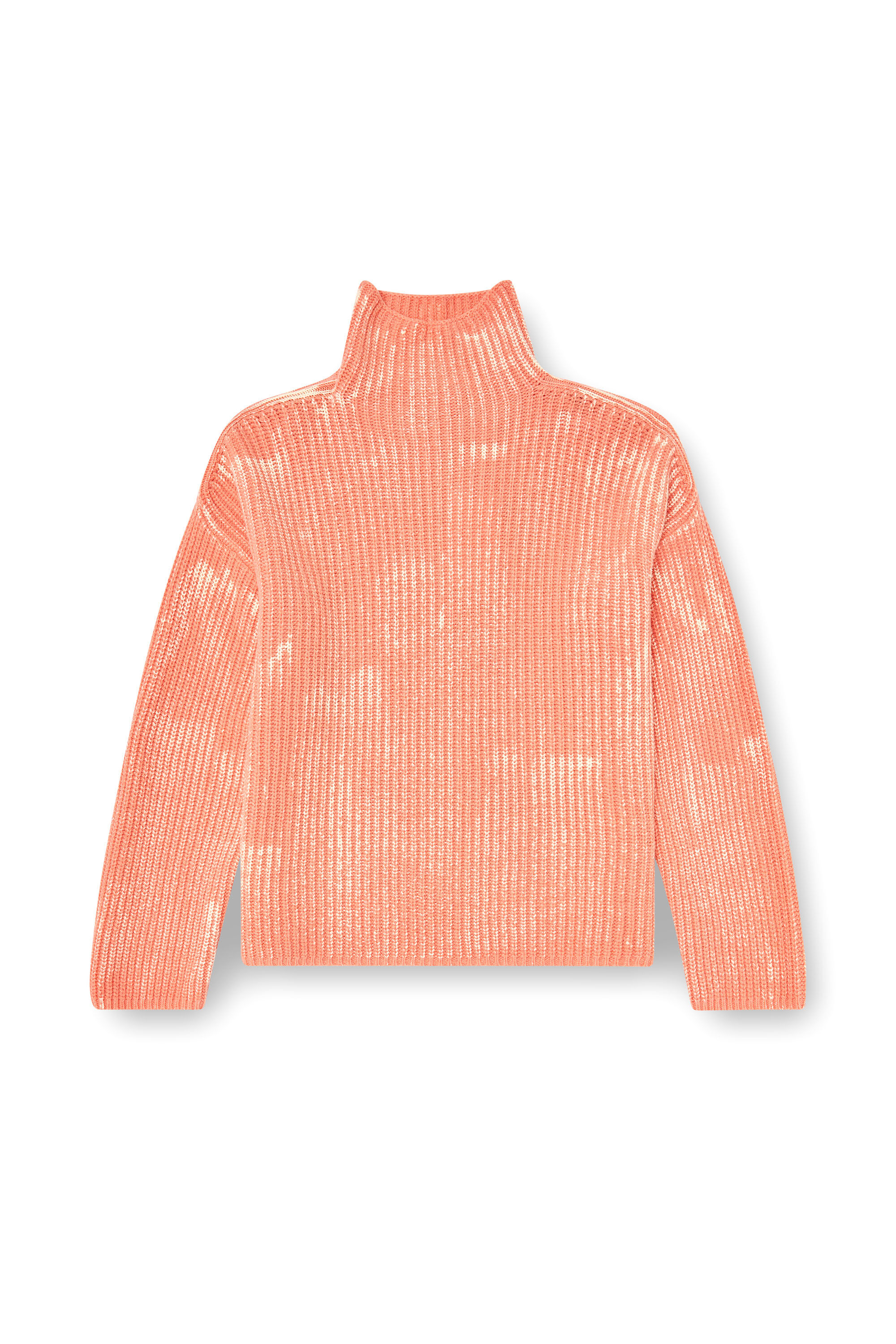 Diesel - M-AMET, Damen Pullover mit Funnelkragen aus gerippter Wollmischung in null - 2