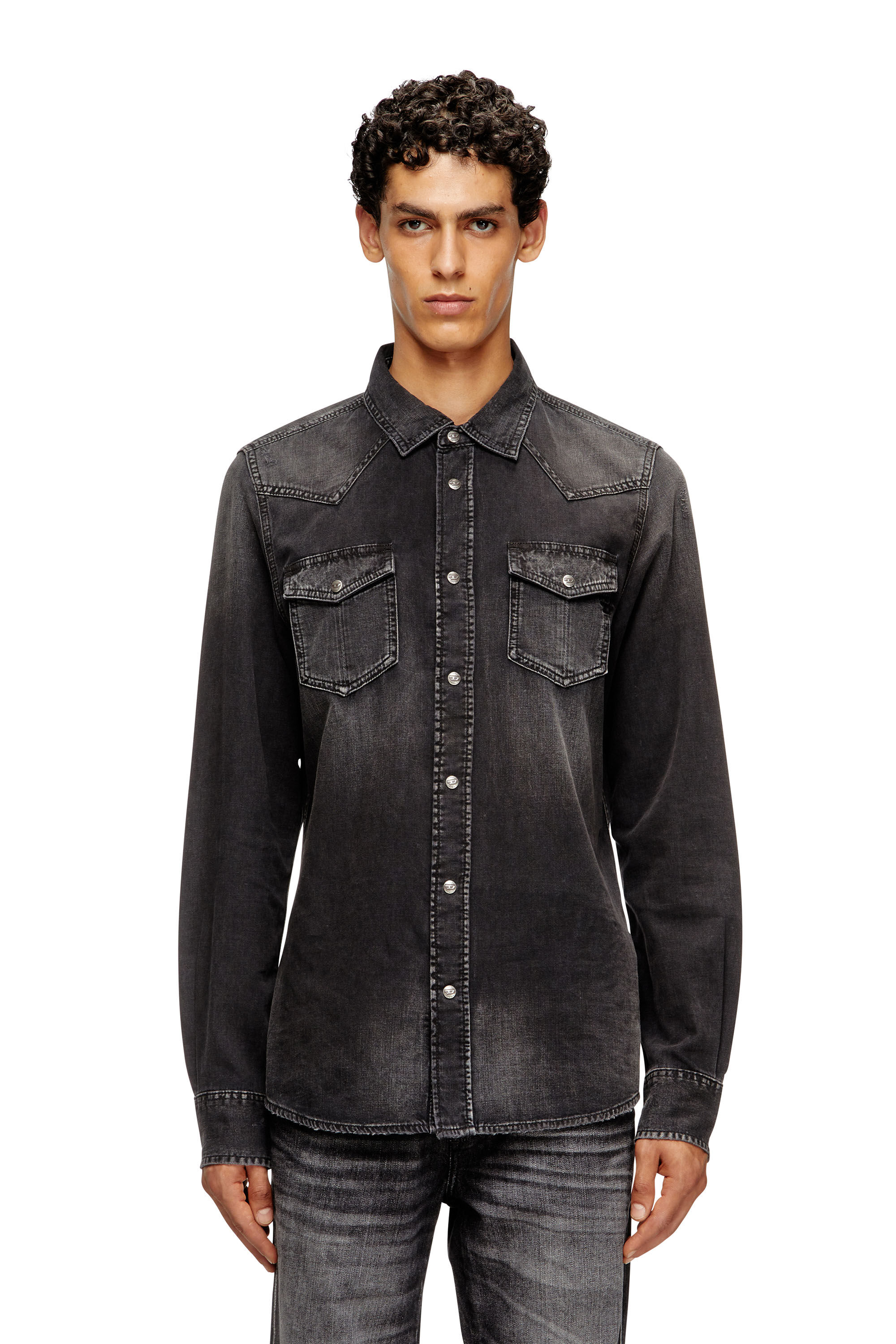 Diesel - D-VEGA, Herren Overshirt aus Denim in Schwarz - 3