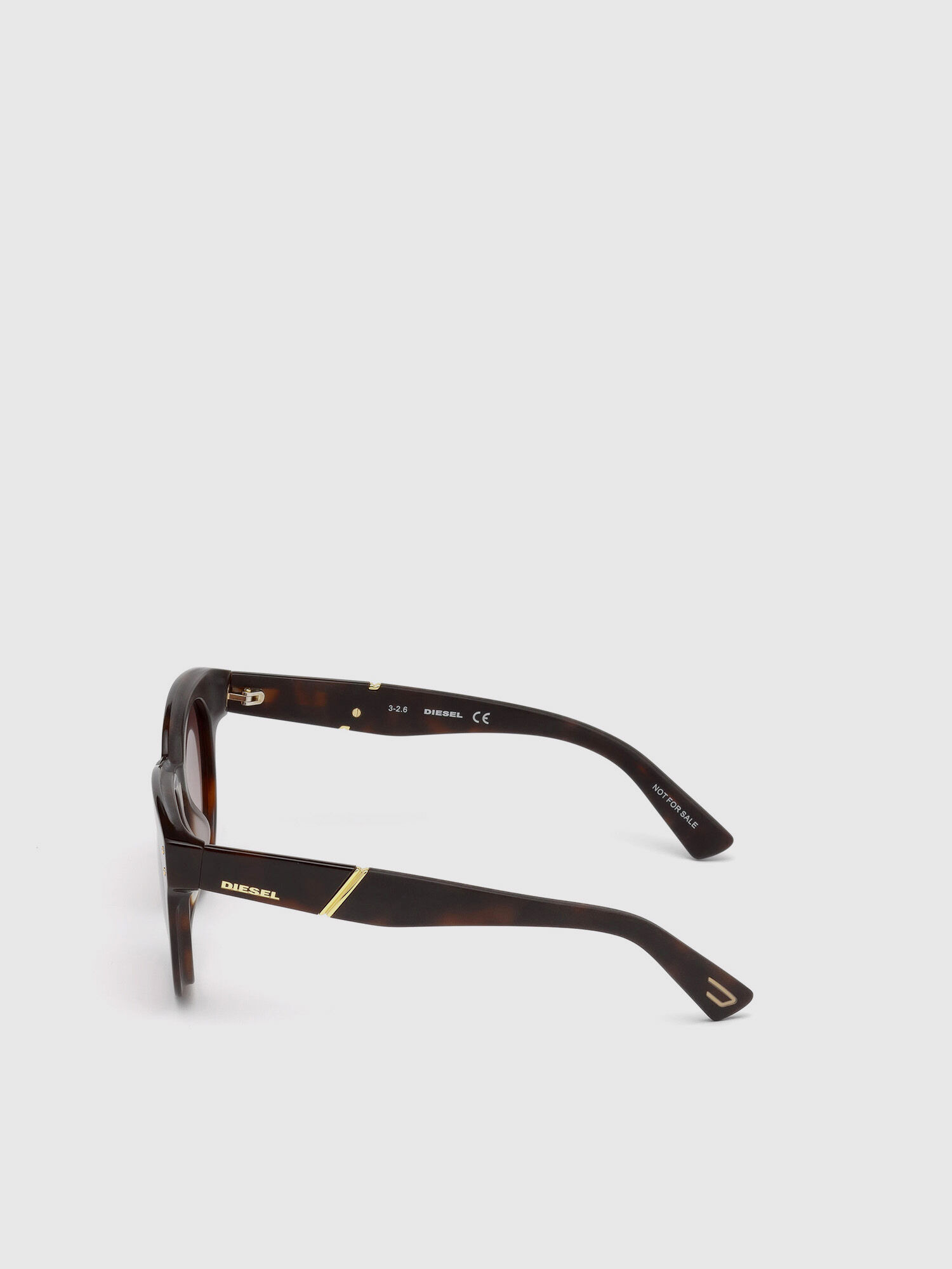 Diesel - DL0230, Damen Sonnenbrille mit runden Gläsern und abgeschrägtem Detail in Braun/Schwarz - 3