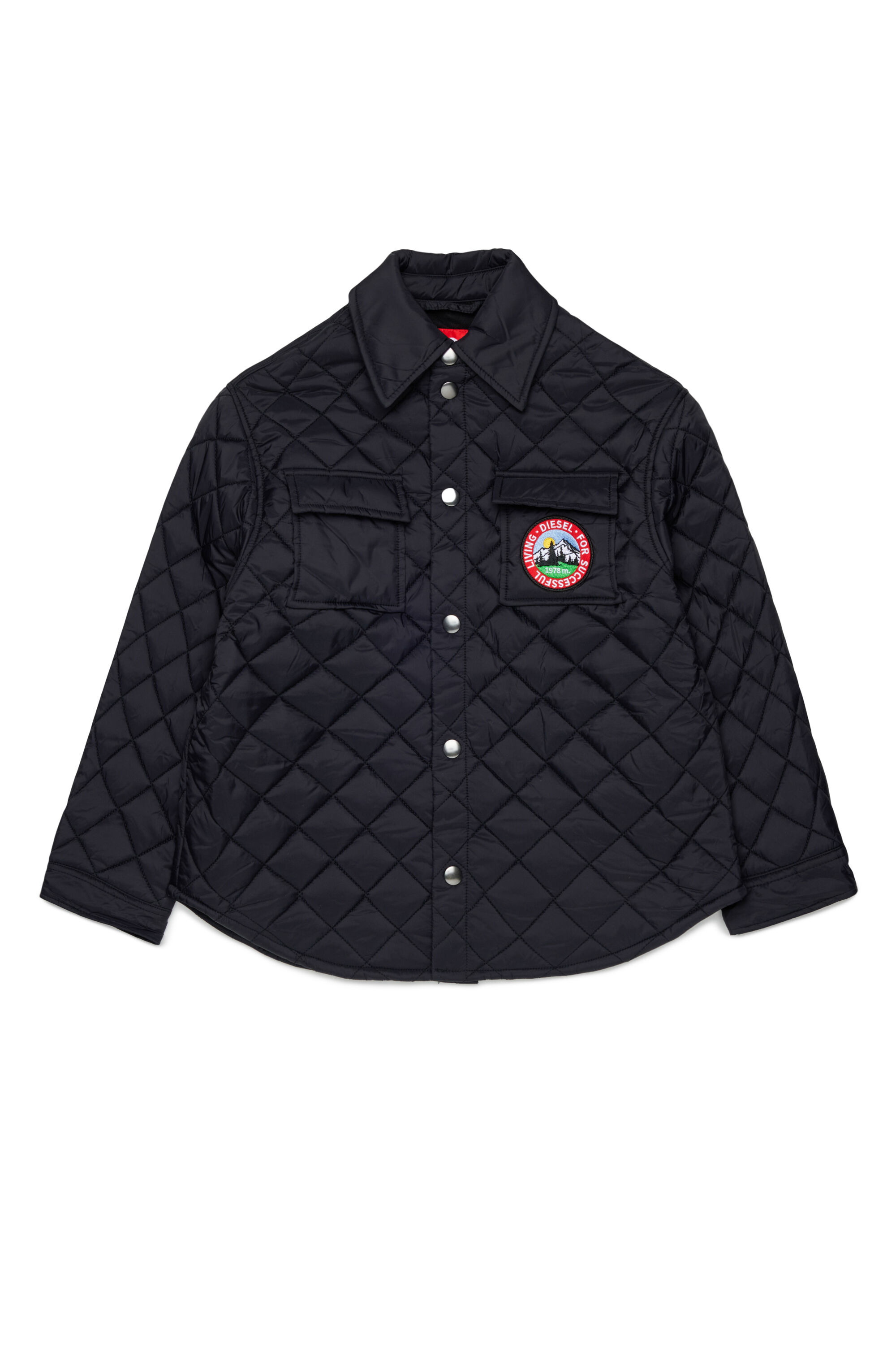 Diesel - JMONTY, Unisex Hemdjacke aus gestepptem Nylon in Schwarz - 1