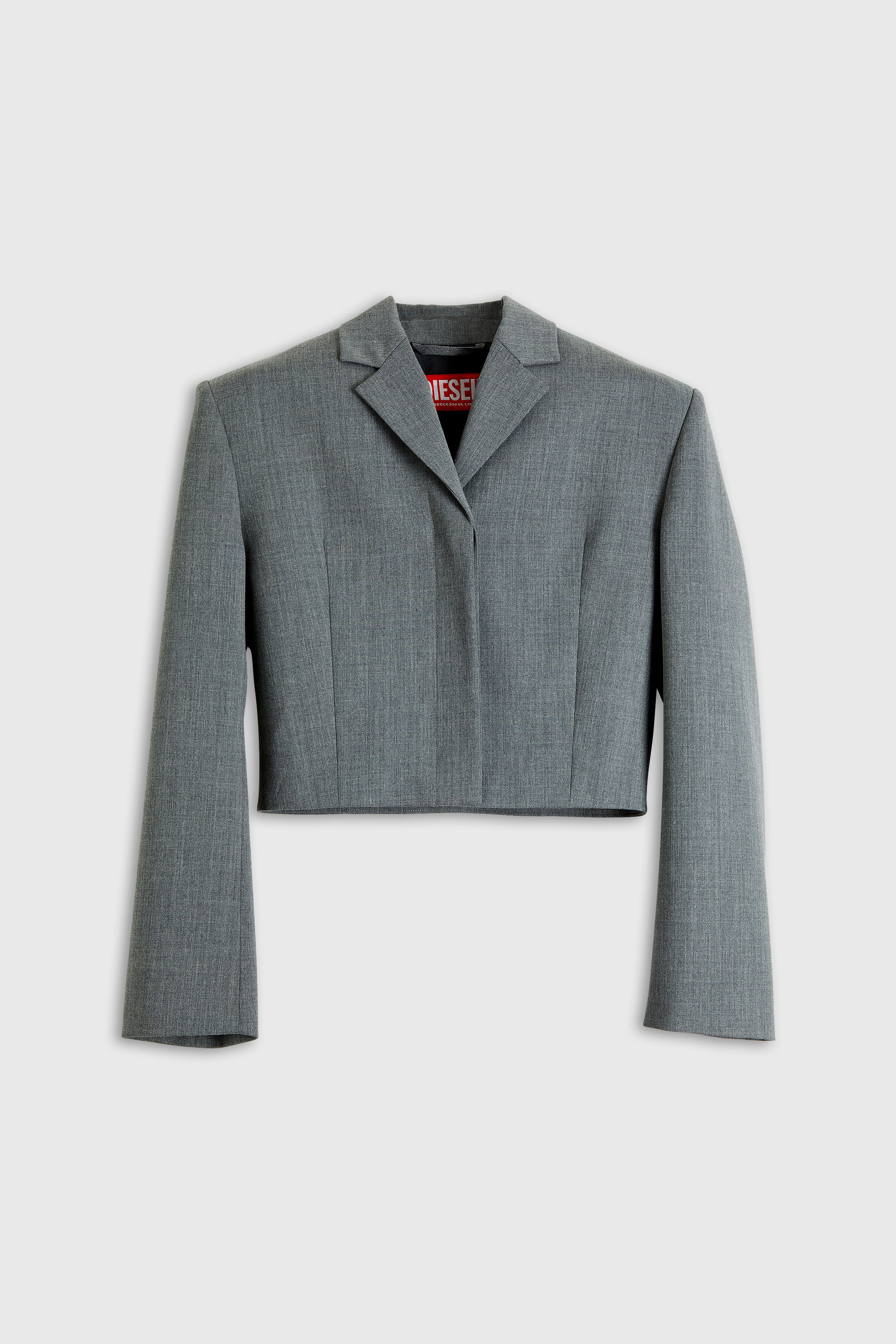 Diesel - G-LANCE, Damen Kurz geschnittener Blazer aus Wollmischgewebe in Grau - 2