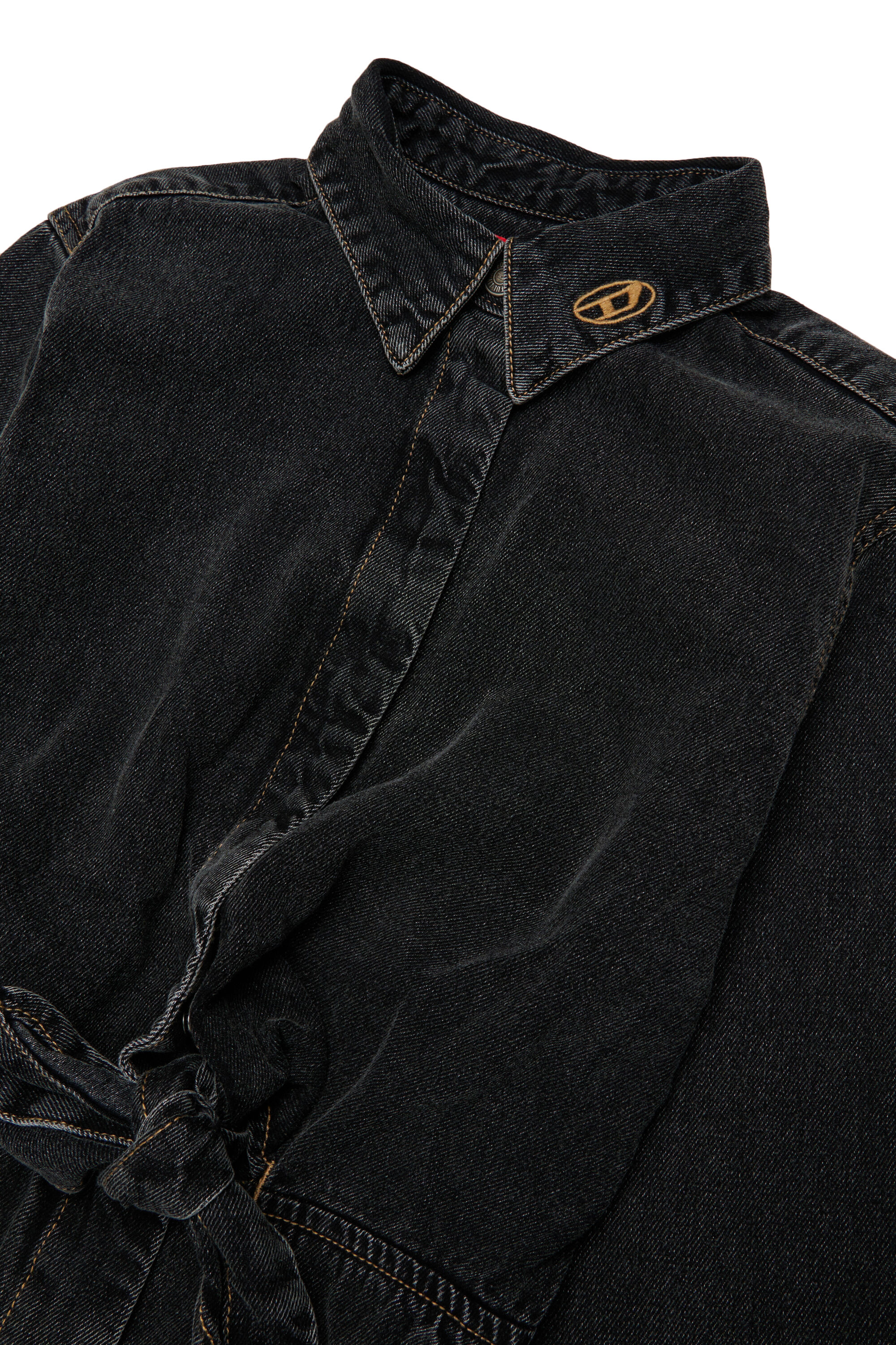 Diesel - DESUSY, Damen Jeanskleid aus Denim mit Tailleng&uuml;rtel in Schwarz/Dunkelgrau - 3