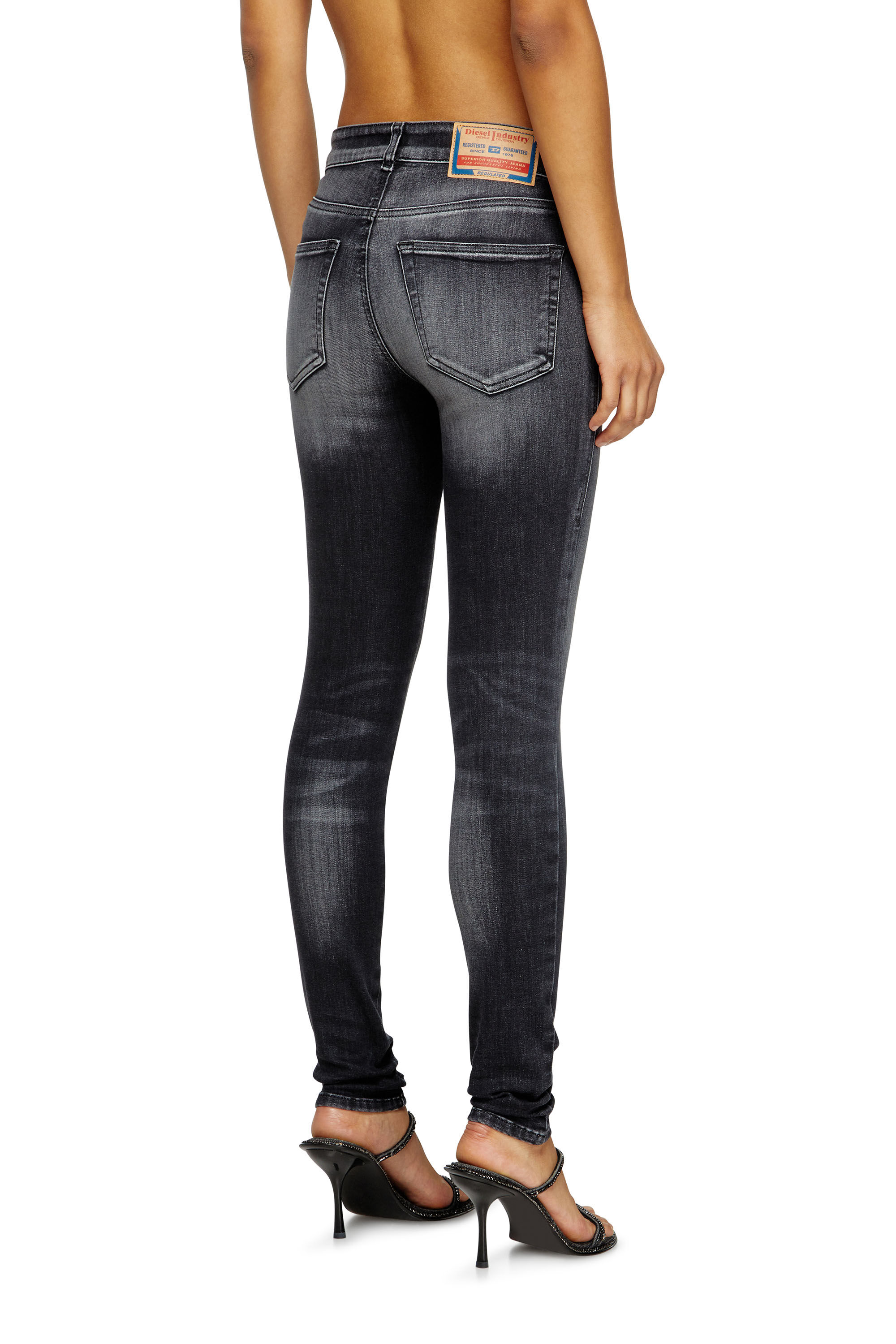 Diesel - Damen Skinny Jeans 2017 Slandy 09K97, Schwarz/Dunkelgrau - 4