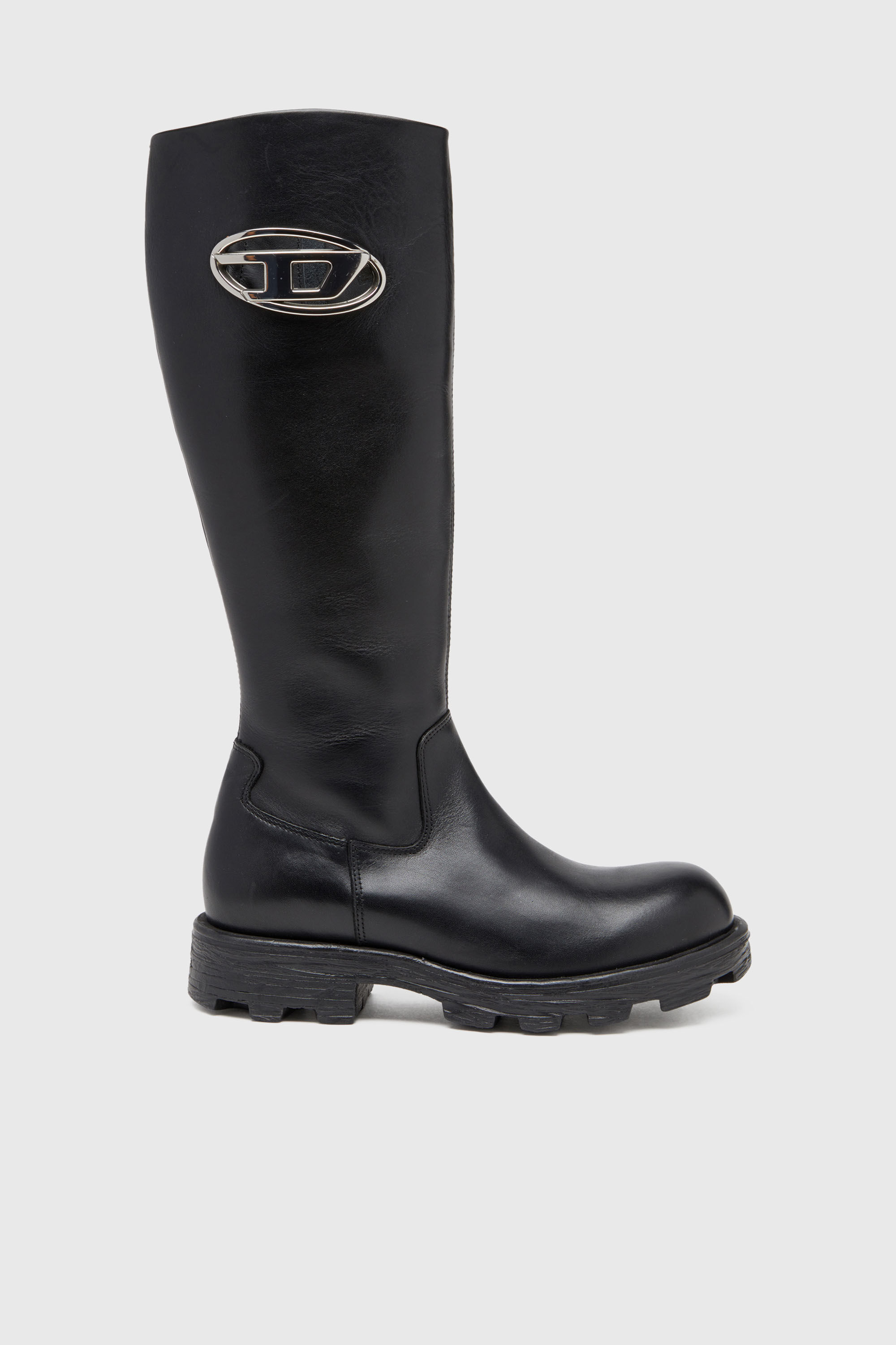 Diesel - D-HAMMER HB D W, Damen D-Hammer-Kniehohe Stiefel aus Leder in Schwarz - 1