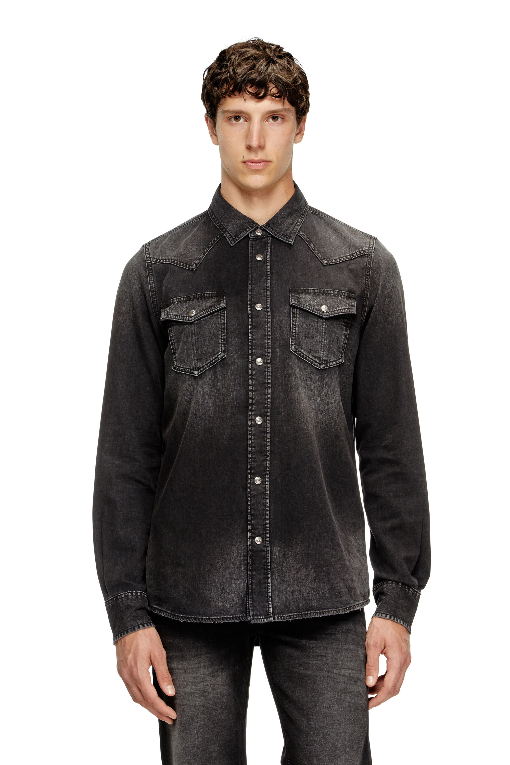 Diesel - D-VEGA, Herren Overshirt aus Denim in Schwarz - 3