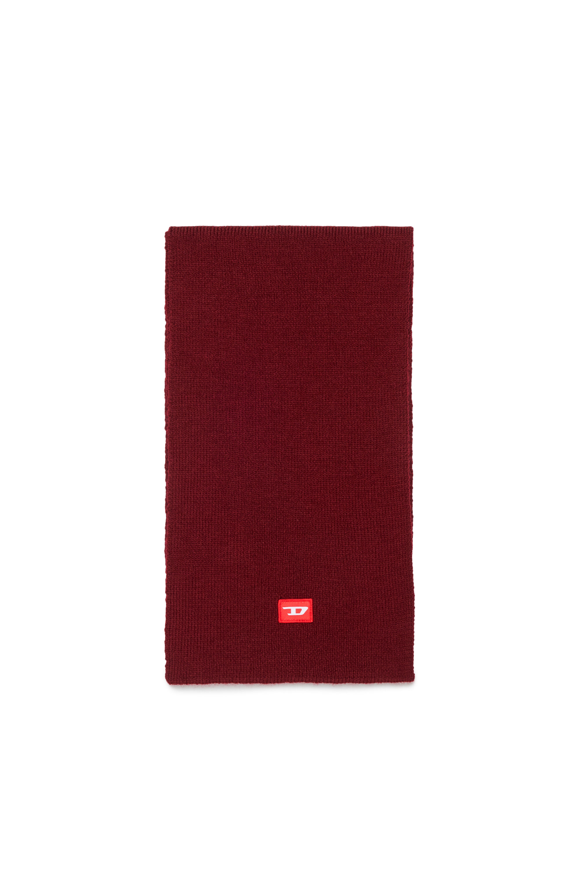 Diesel - RLOT, Unisex Schal aus Wollmischung mit D Logo patch in Rot - 1