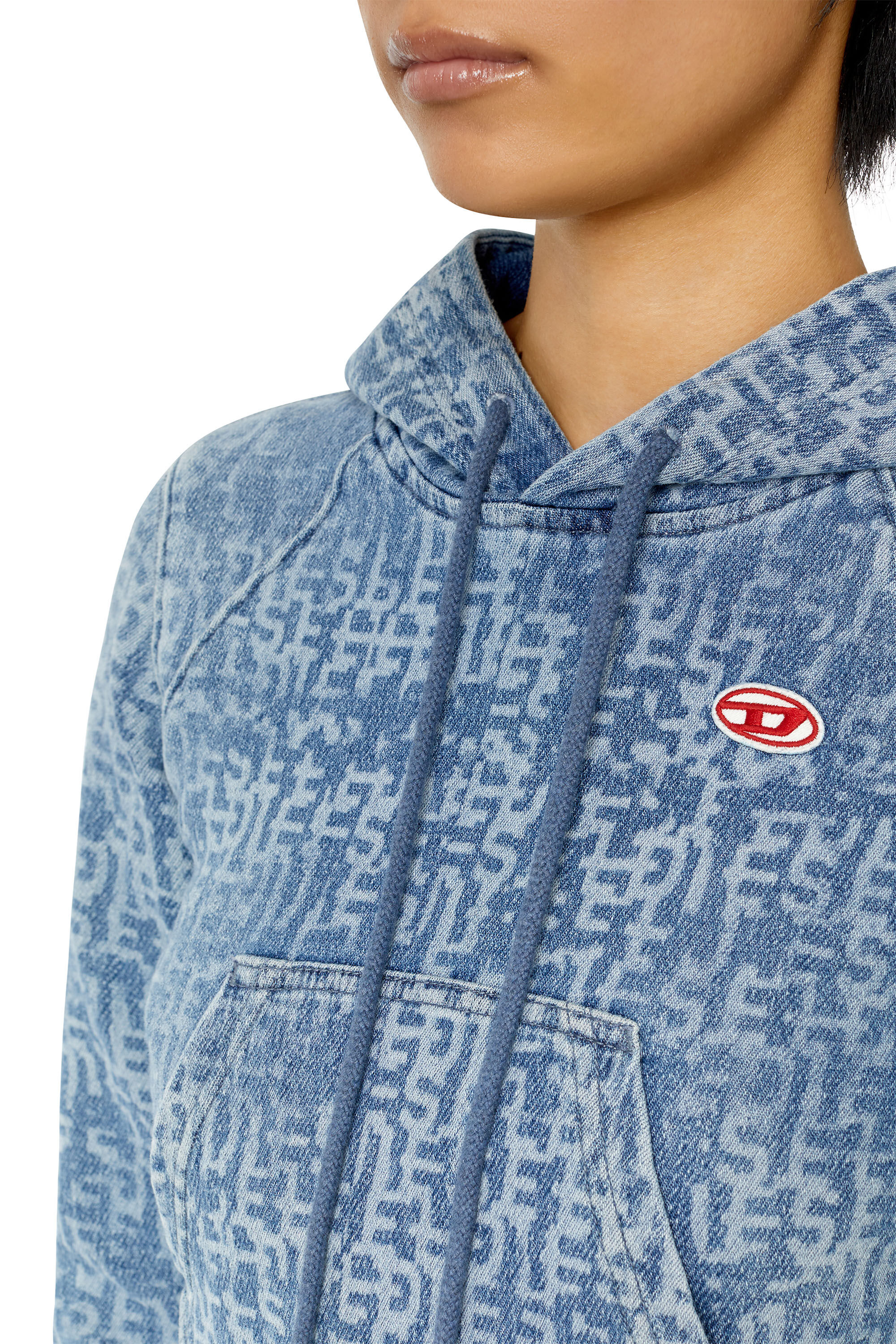 Diesel - D-ANGY TRACK DENIM HOODIE, Hellblau - Image 6