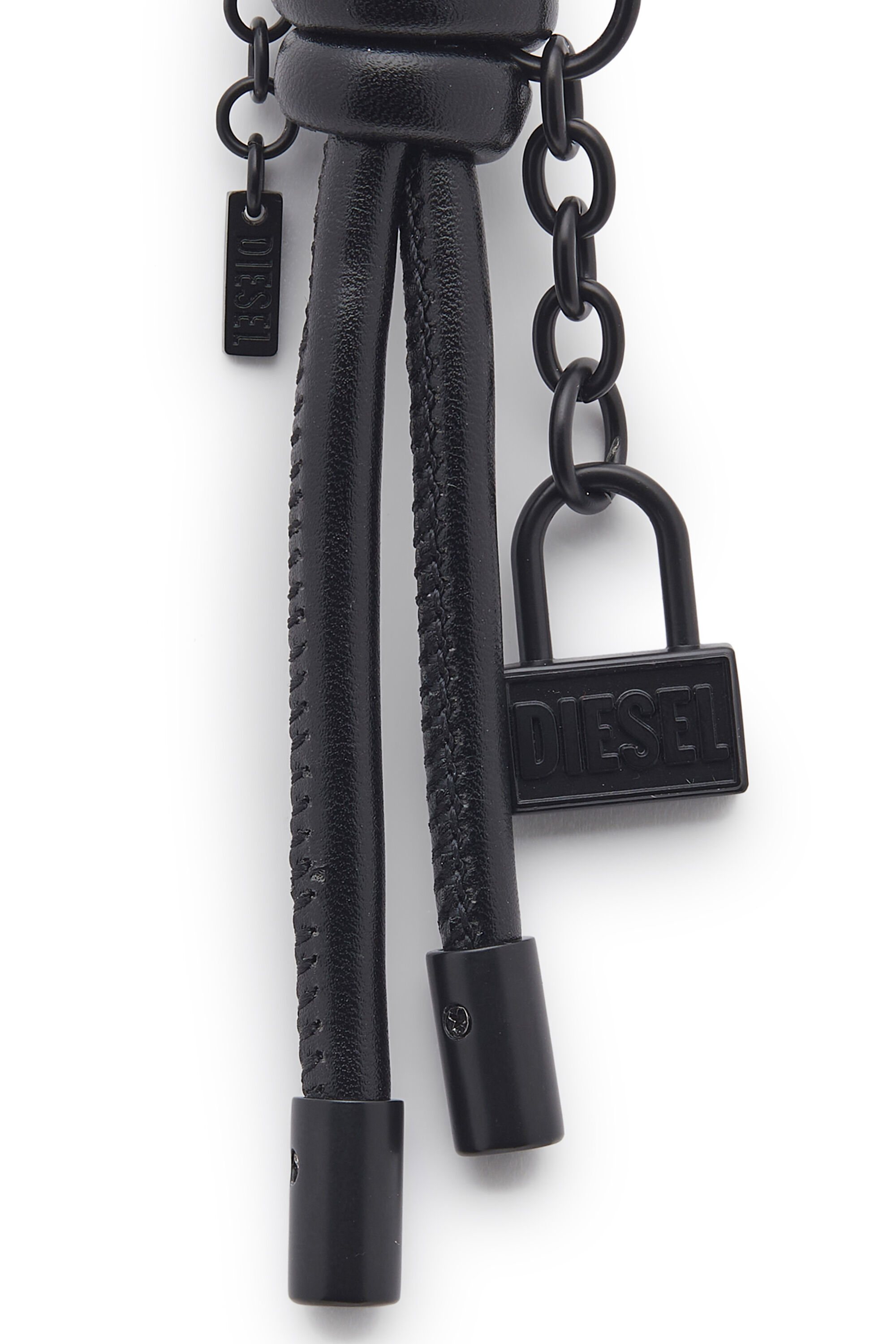 Diesel - CHARM-LOCK II, Herren Metall-Schl&uuml;sselanh&auml;nger mit string Diesel-Vorh&auml;ngeschloss-Detail in Schwarz - 3
