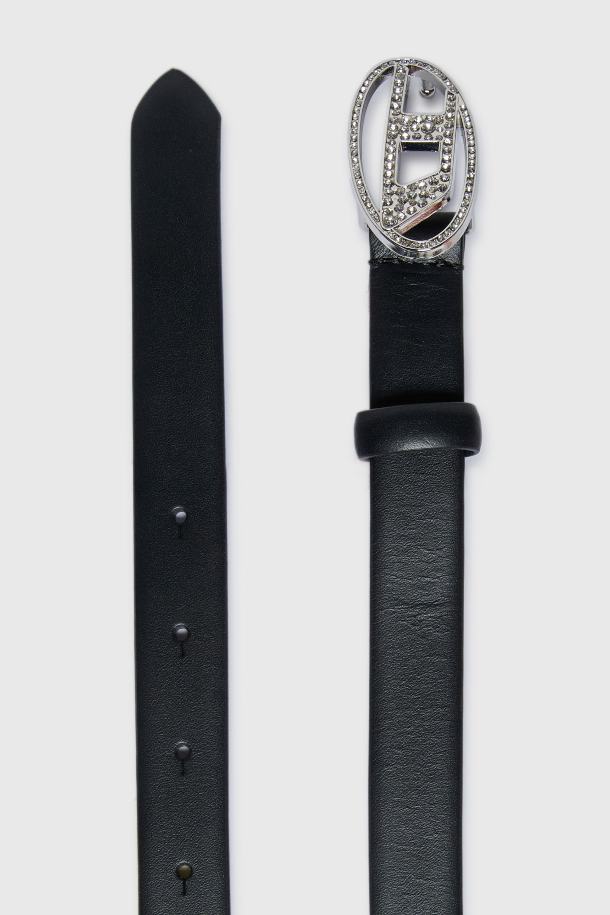 Diesel - B1DRCRYSTAL, Damen Lederg&uuml;rtel 2cm mit Schmuckschlie&szlig;e in Schwarz - 2