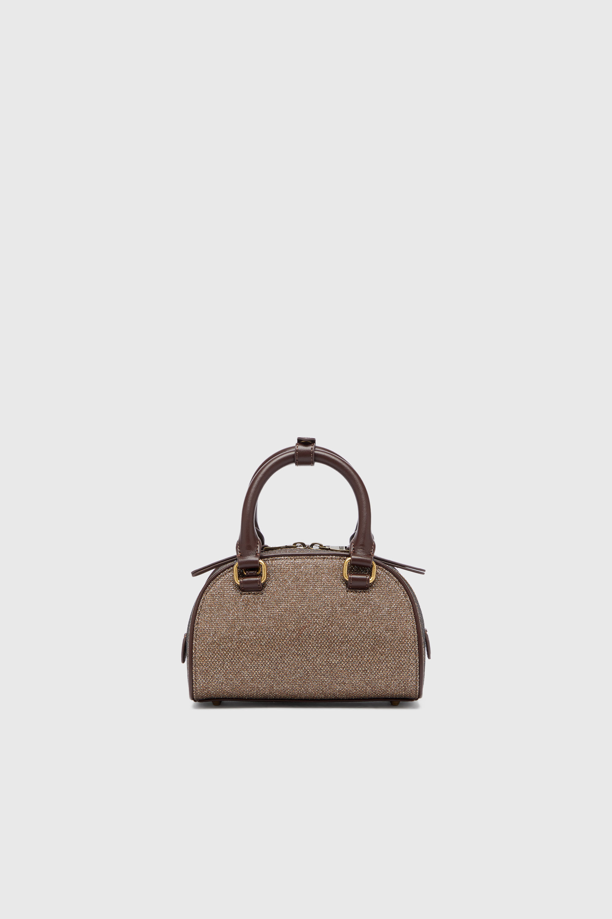 Diesel - 1DR DOME CROSSBODY, Damen 1DR Dome - Kleine Bowlingtasche aus Lurexstoff in Braun - 2