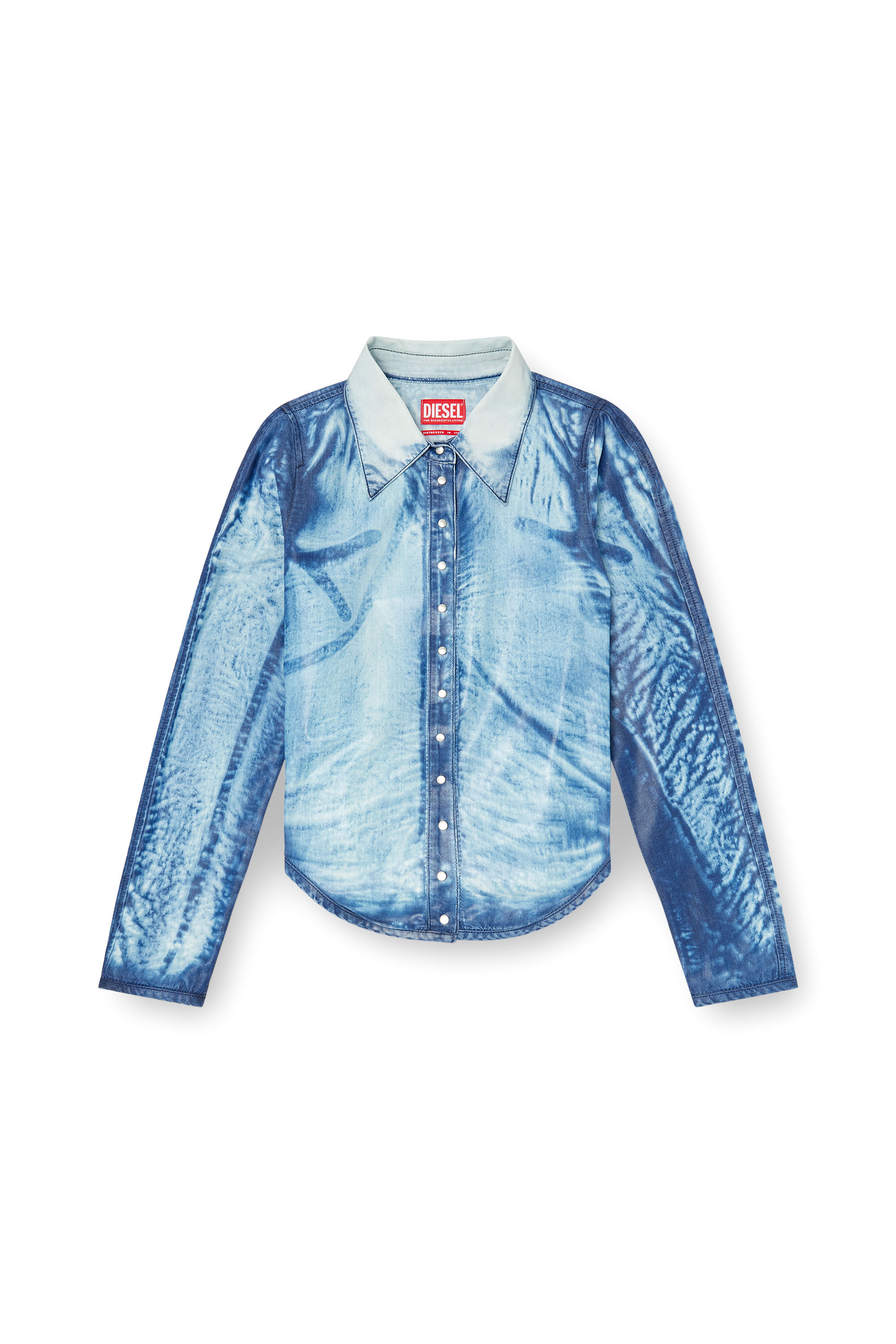 Diesel - DE-LYRIA-FSI, Damen Hemd aus X-Ray Lyocell-Denim in Blau - 2