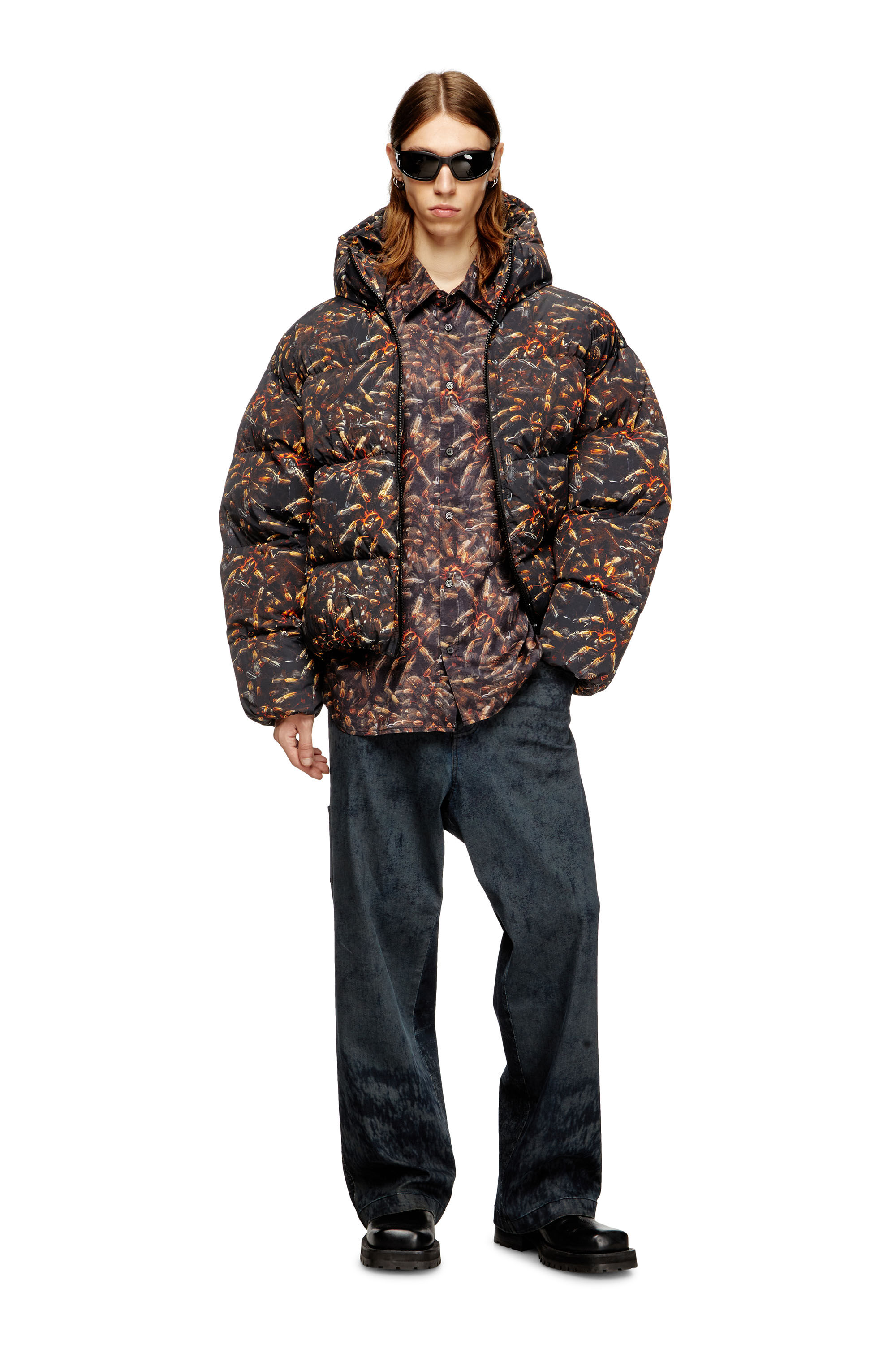 Diesel - S-SIMPLY-SPIDER-PJBK, Herren Lyocell-Hemd mit Allover-Print in null - 1