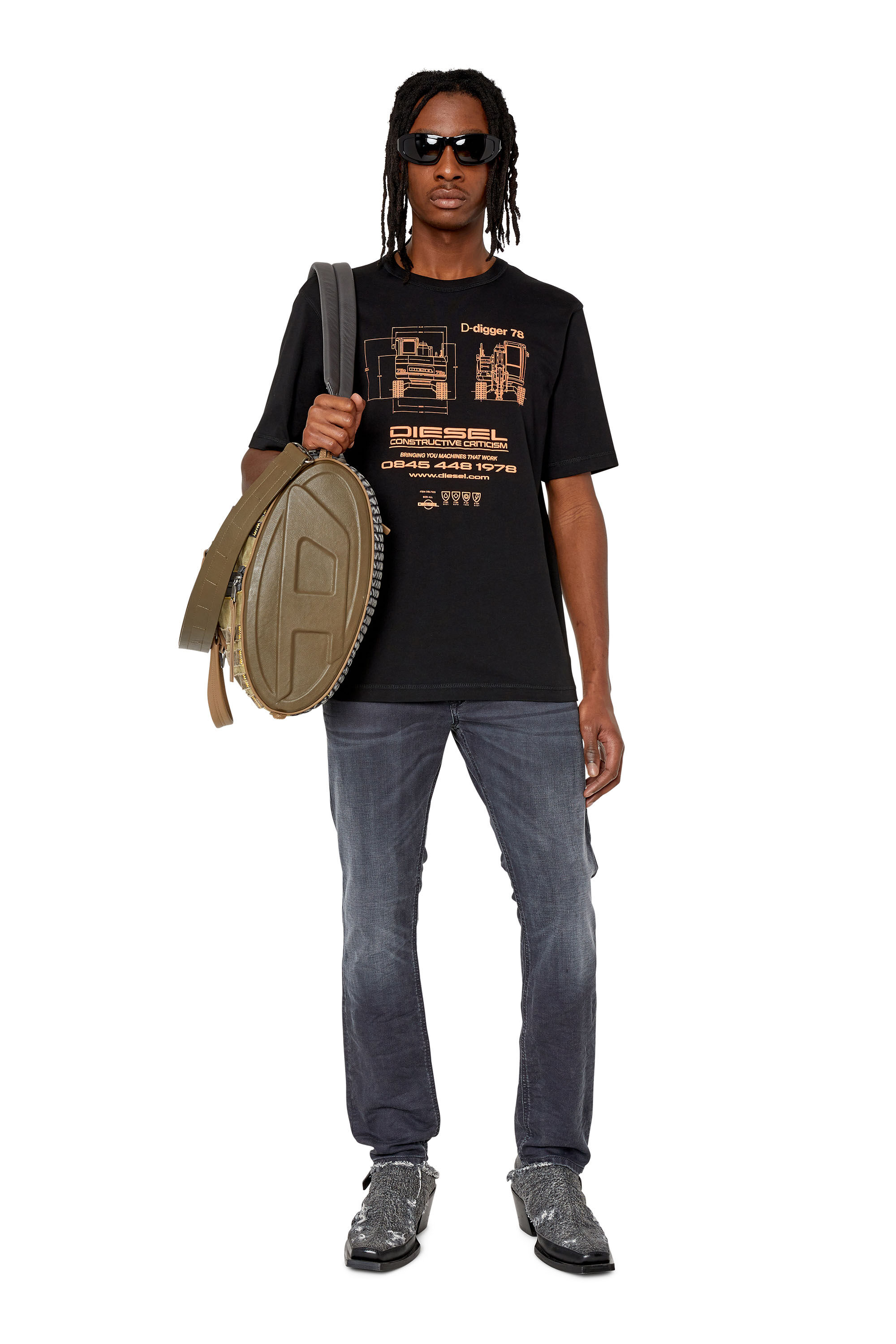 Diesel - T-JUST-SLITS-G1, Schwarz - Image 1