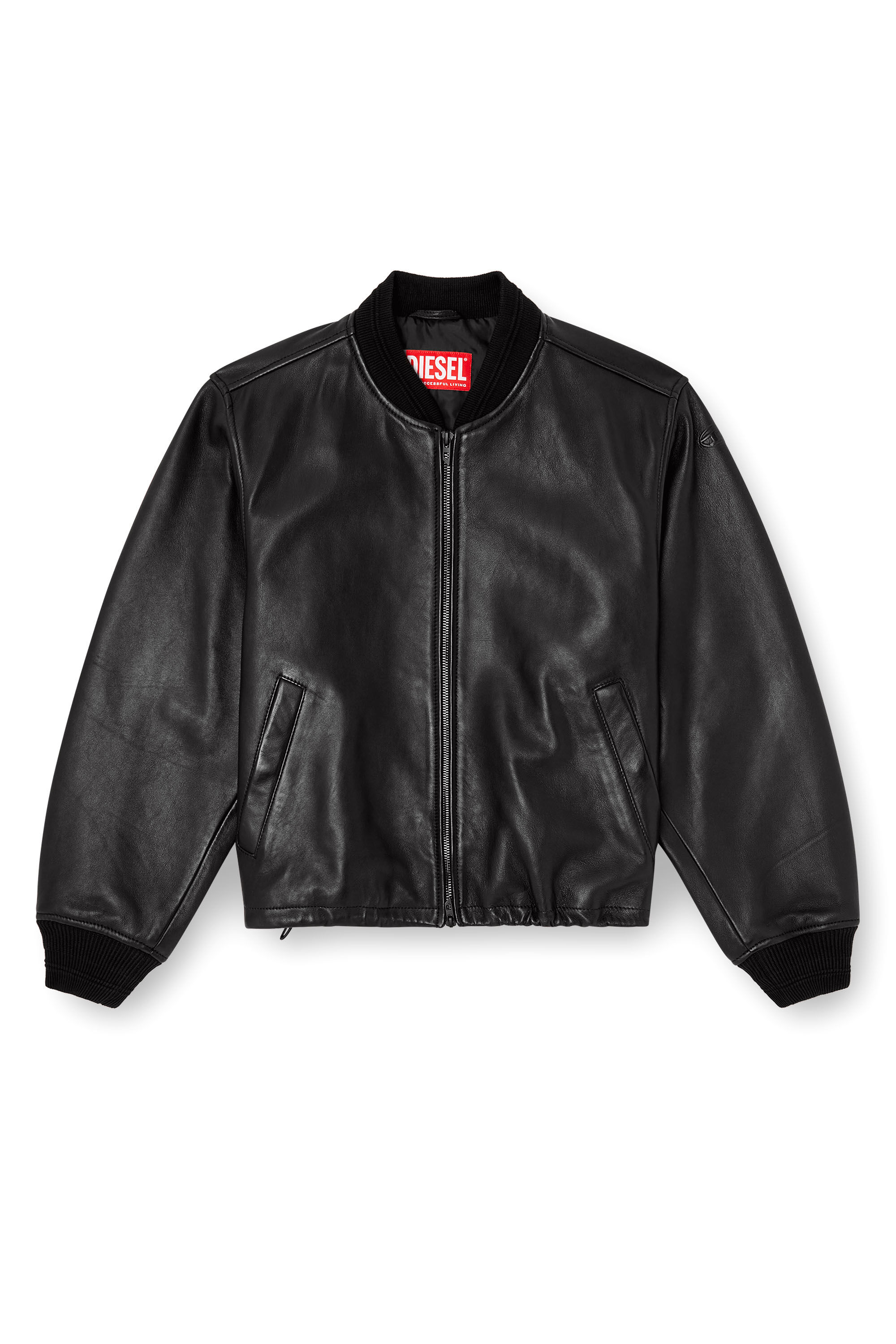 Diesel - L-ILYAN, Damen Bomberjacke aus Leder in Schwarz - 2