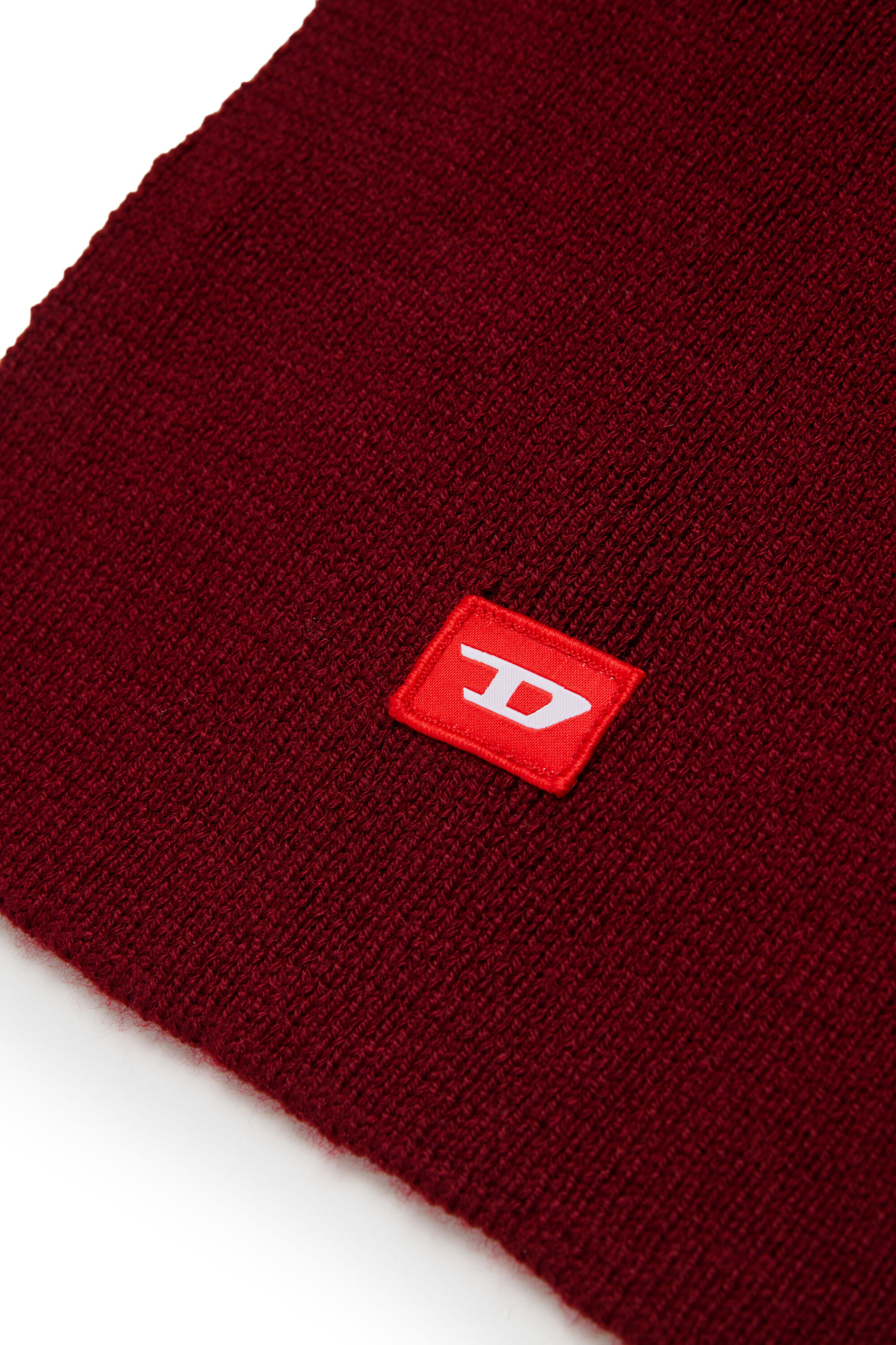 Diesel - RLOT, Unisex Schal aus Wollmischung mit D Logo patch in Rot - 3