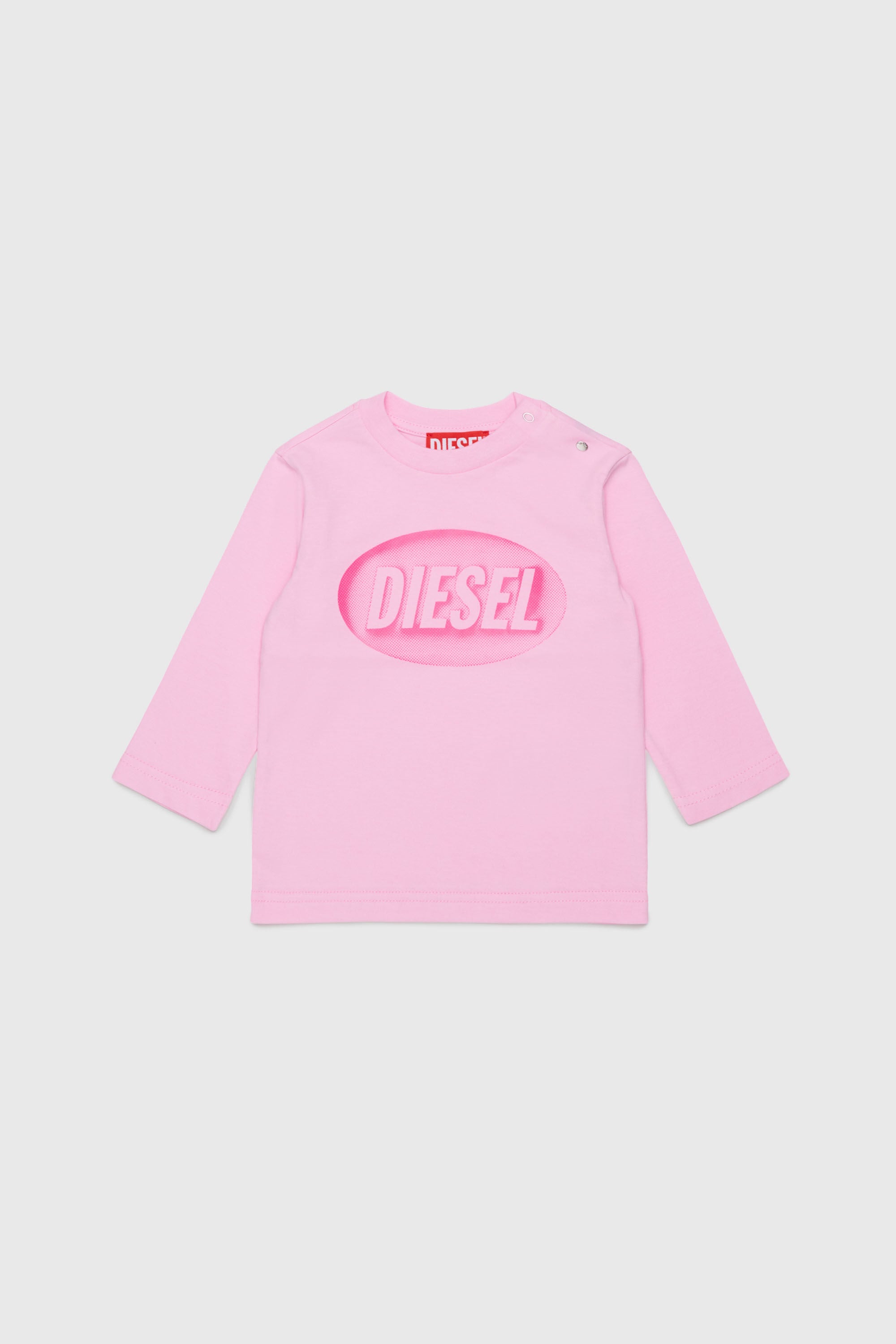 Diesel - TELMB, Herren T-Shirt aus Baumwolle mit Logo-Print in Rosa - 1
