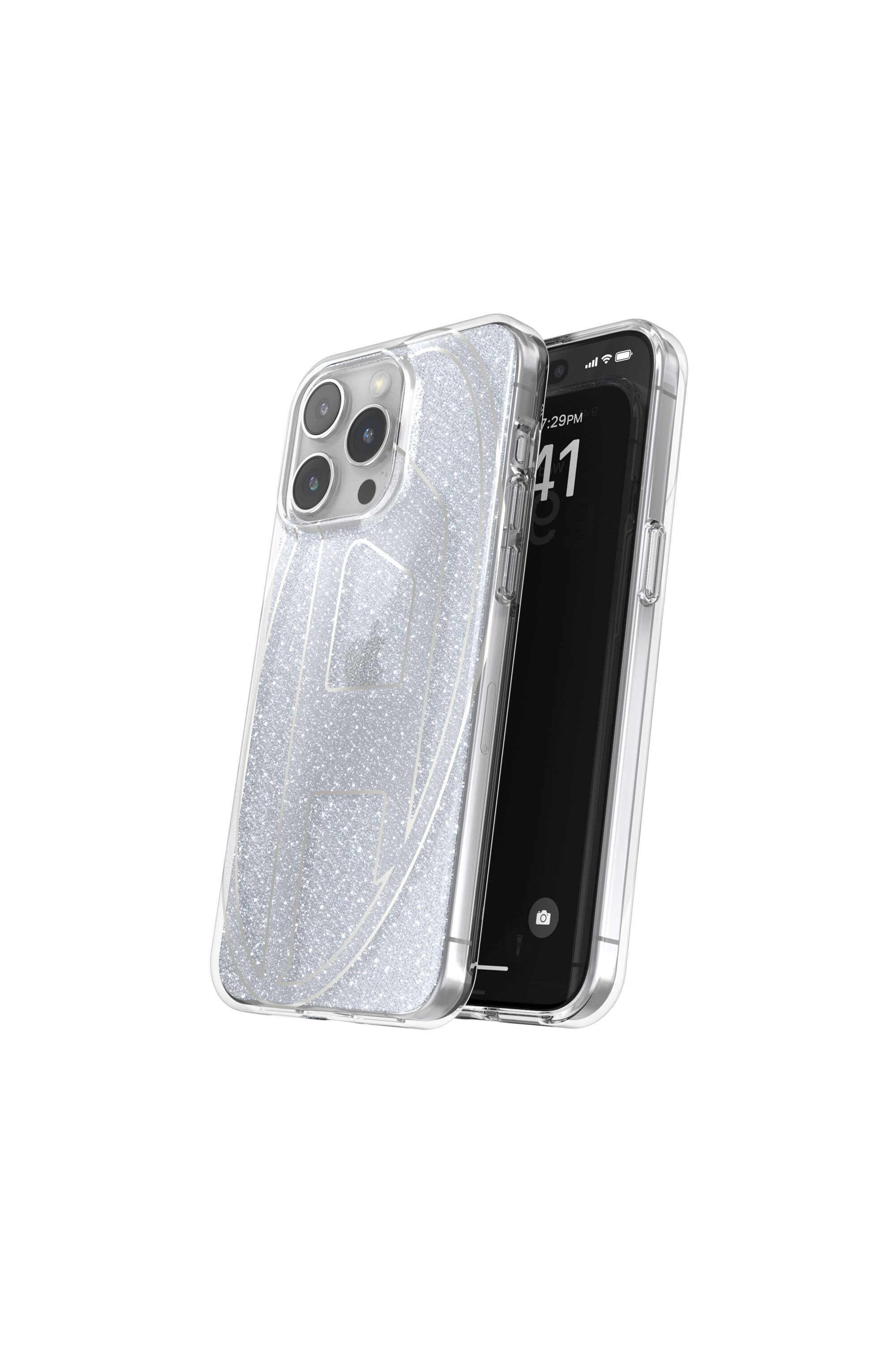 Diesel - 60033 AOP CASE, Unisex Glitter Case für iP 15 Pro Max in Silber - 3