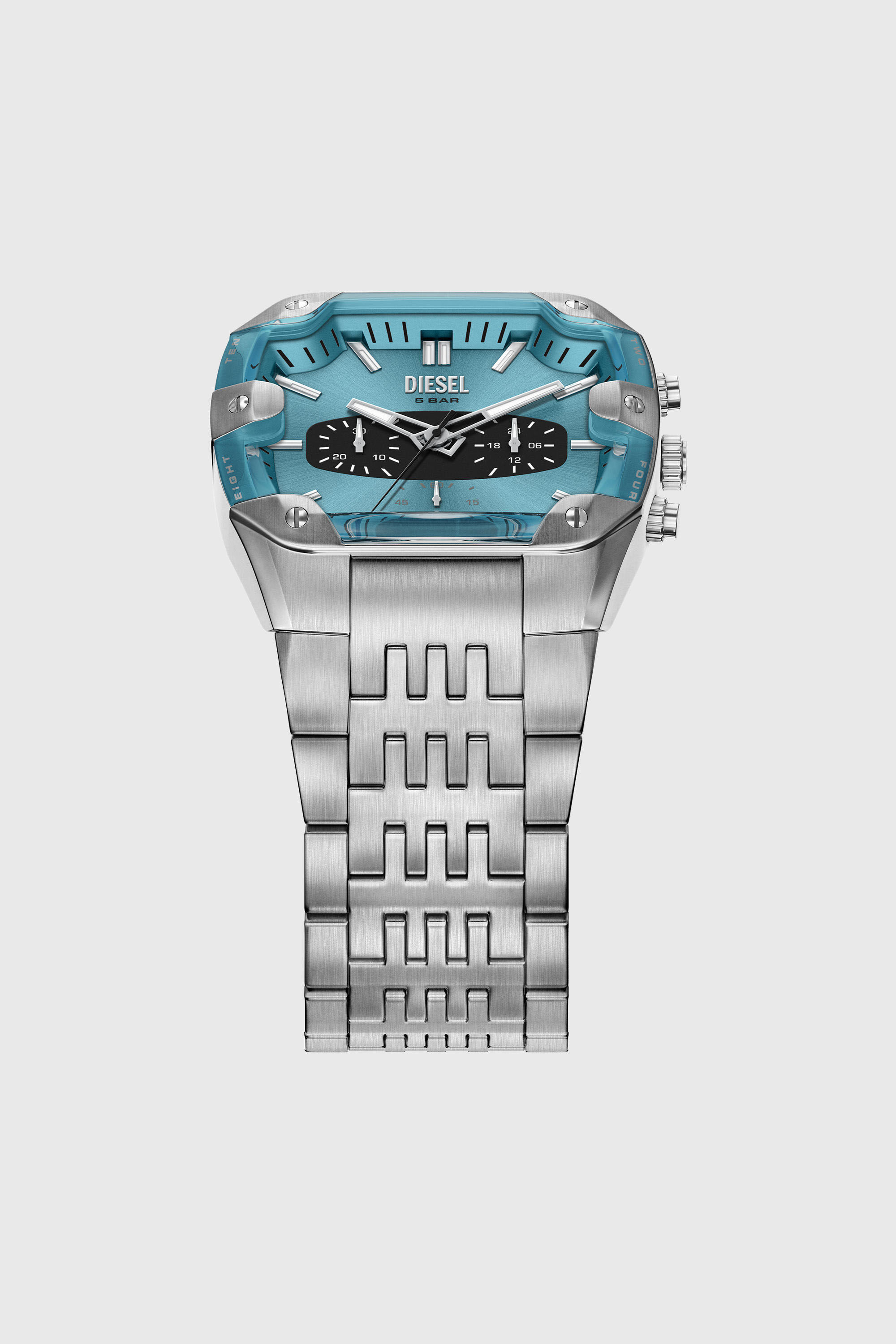 Diesel - DZ4725 WATCH, Herren Spiked Cushion Uhr aus Edelstahl in Silber - 4