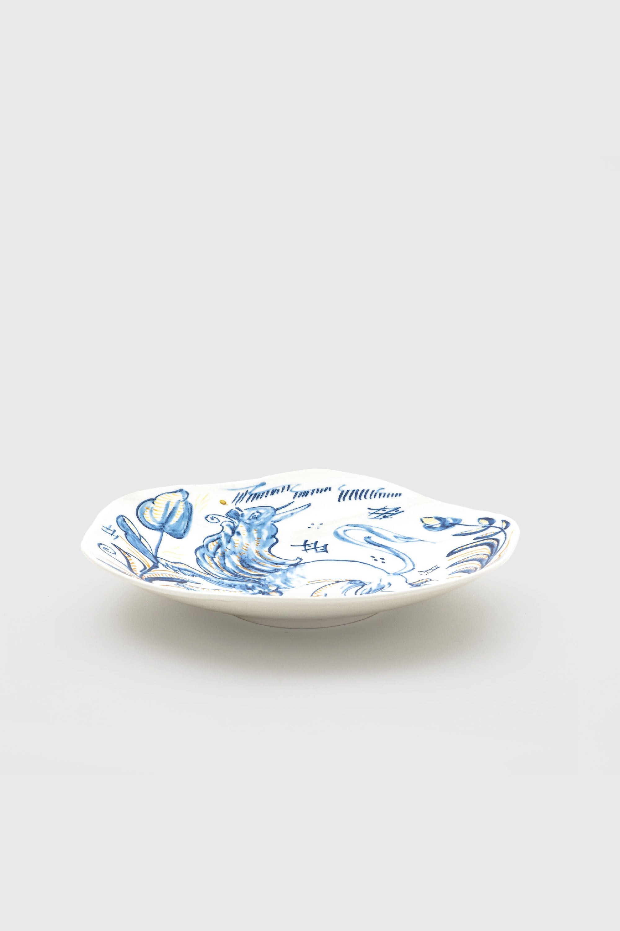 Diesel - 11225 SOUP PLATE IN PORCELAIN "CLASSIC O, Unisex Suppenteller aus Porzellan in Weiss/Blau - 3