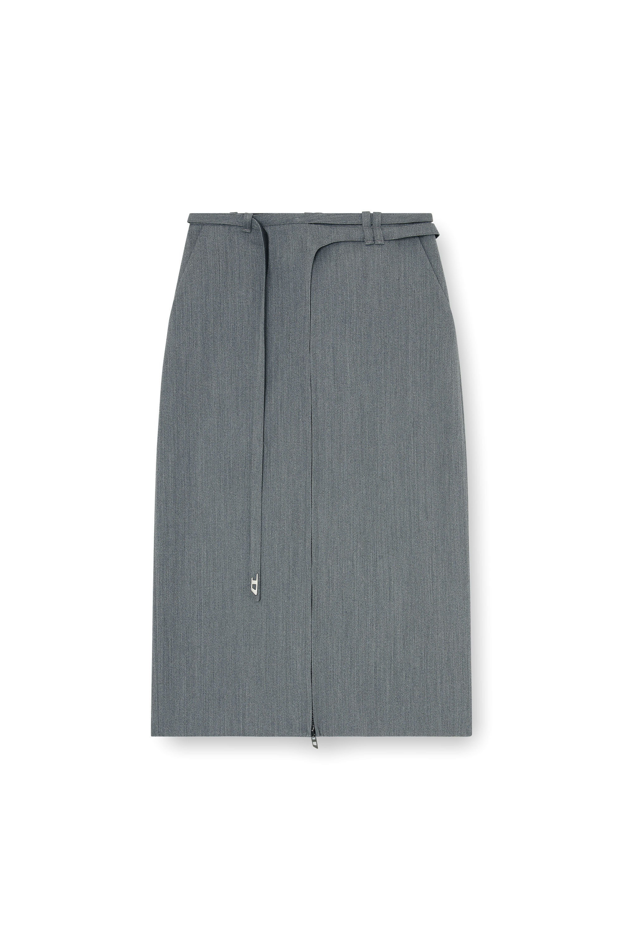 Diesel - O-RICE, Damen Ma&szlig;geschneiderter Midirock im Bleistiftschnitt mit Biker-Riemen in null - 2