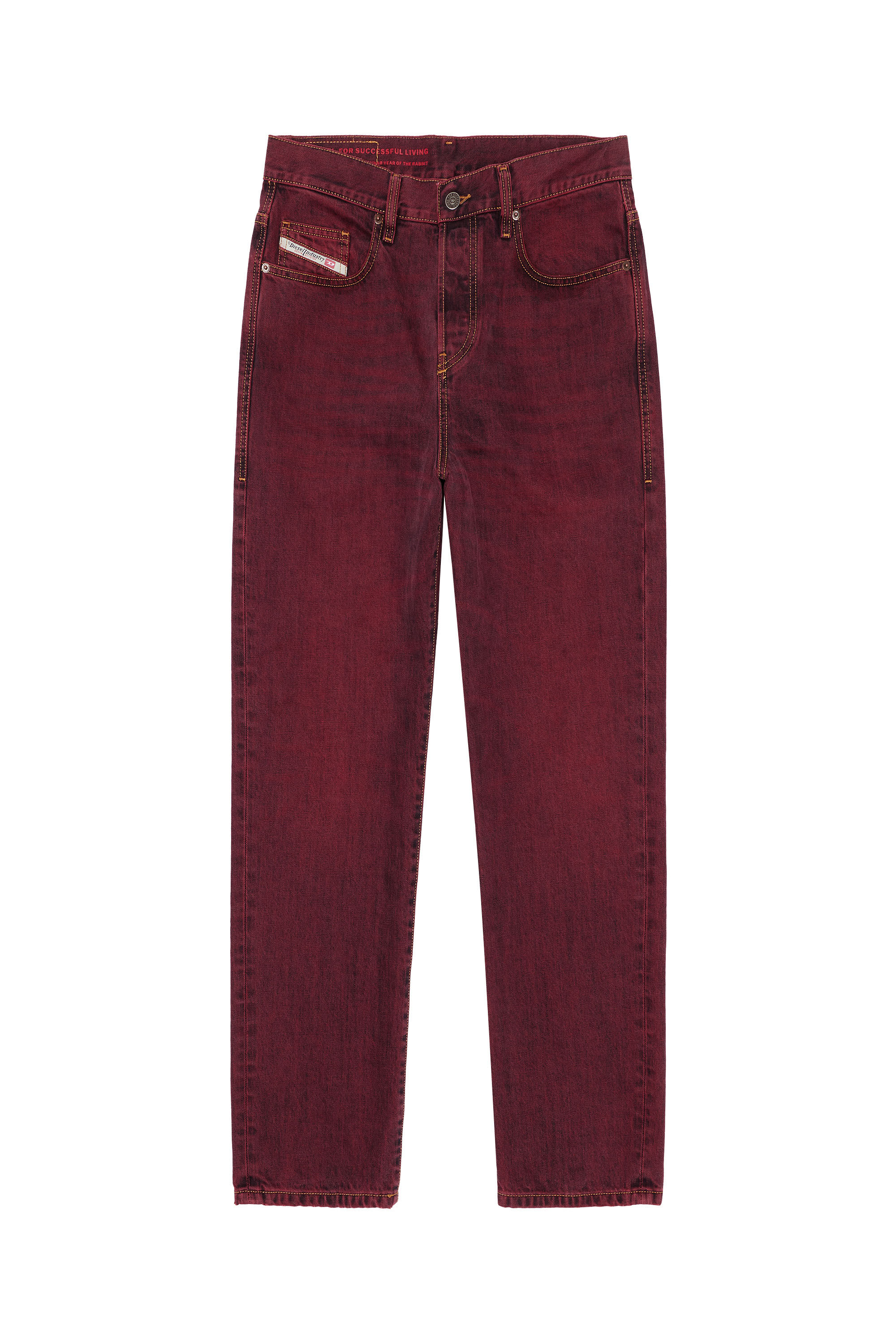 Diesel - 2020 D-Viker 09H01 Straight Jeans, Burgunderrot - Image 2