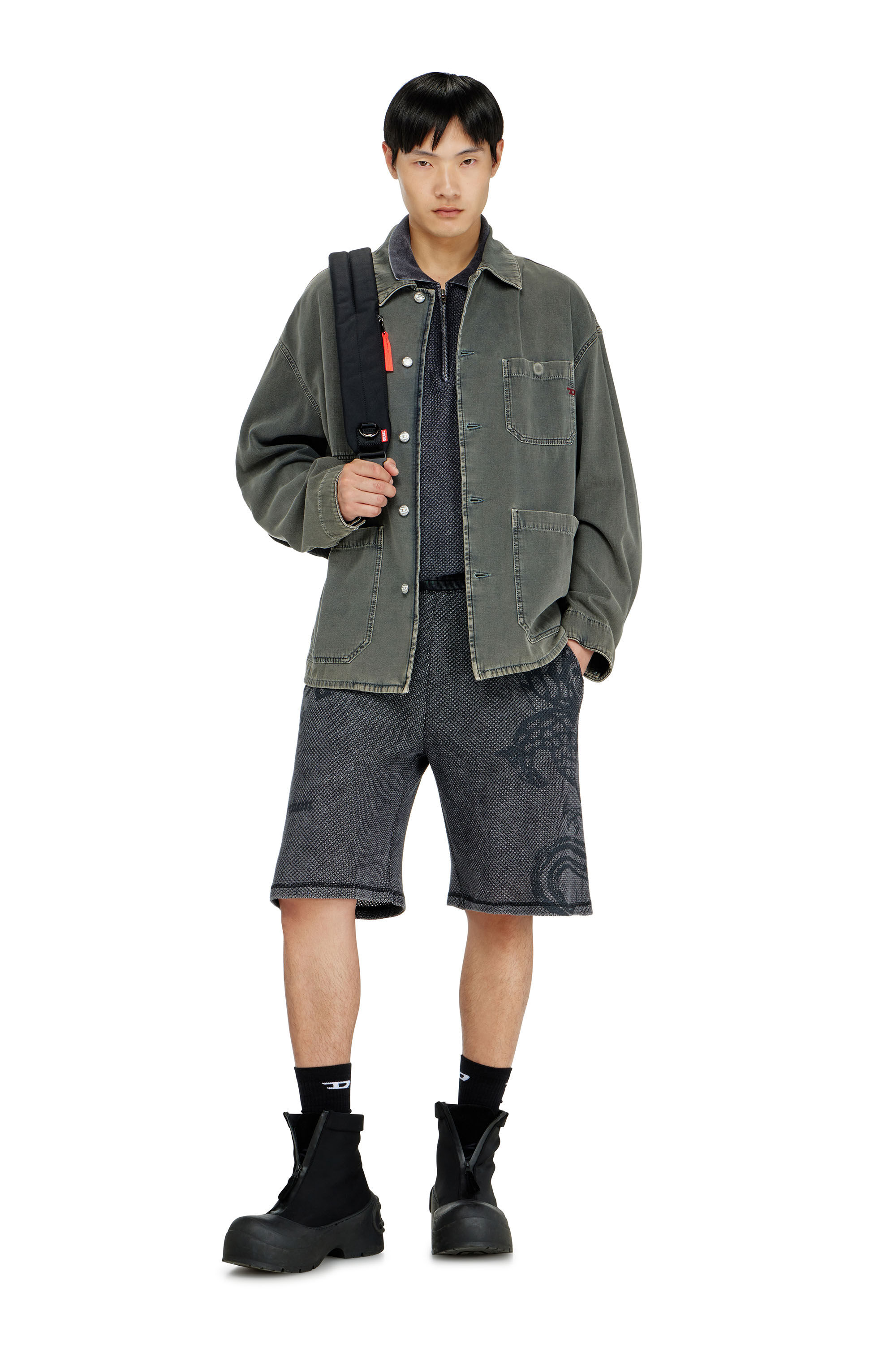 Diesel - P-ERRY, Herren Sweatshorts aus Baumwollmesh mit Prints in null - 1