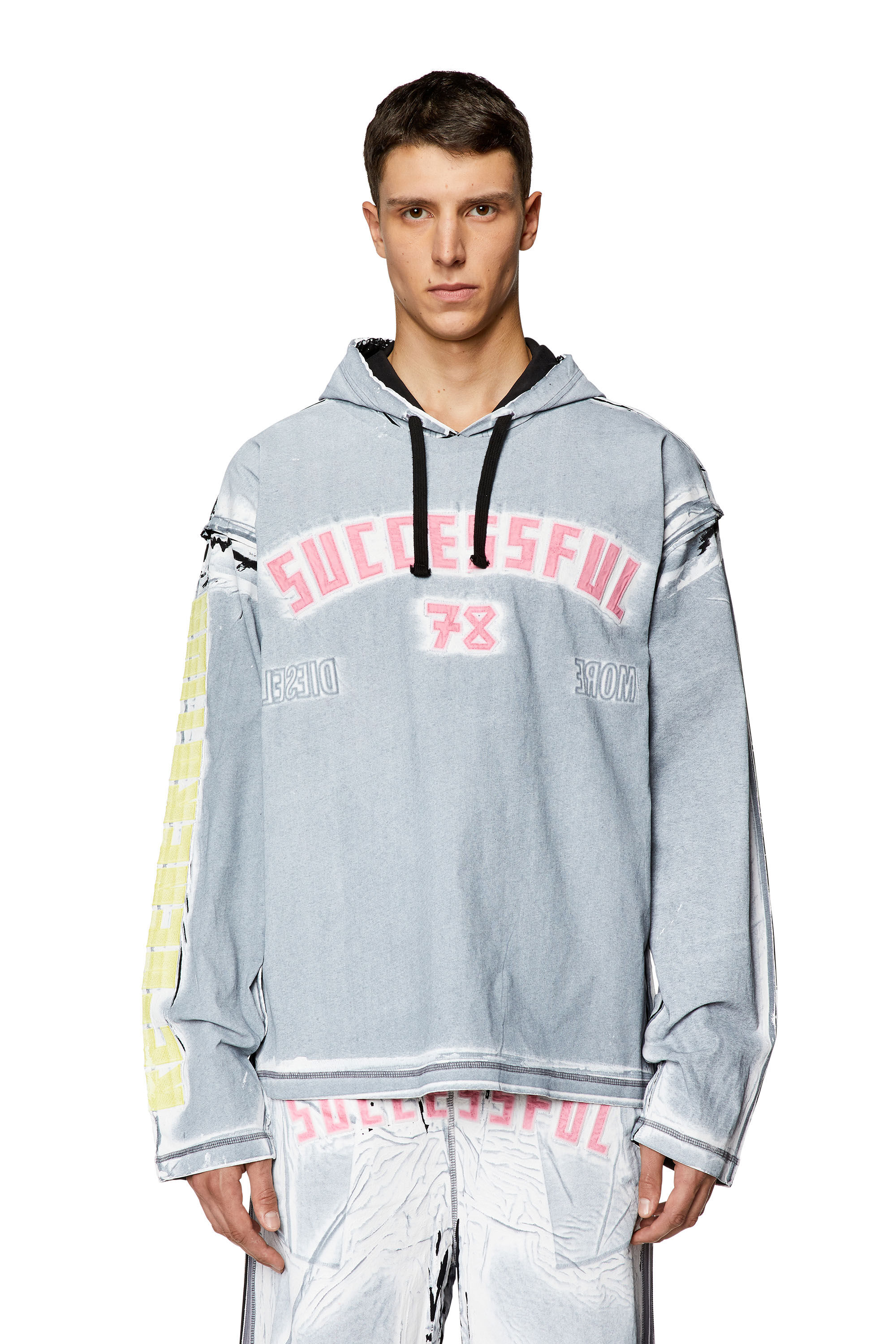 Diesel - T-NABEL-HOOD-LS, Schwarz/Blau - Image 5
