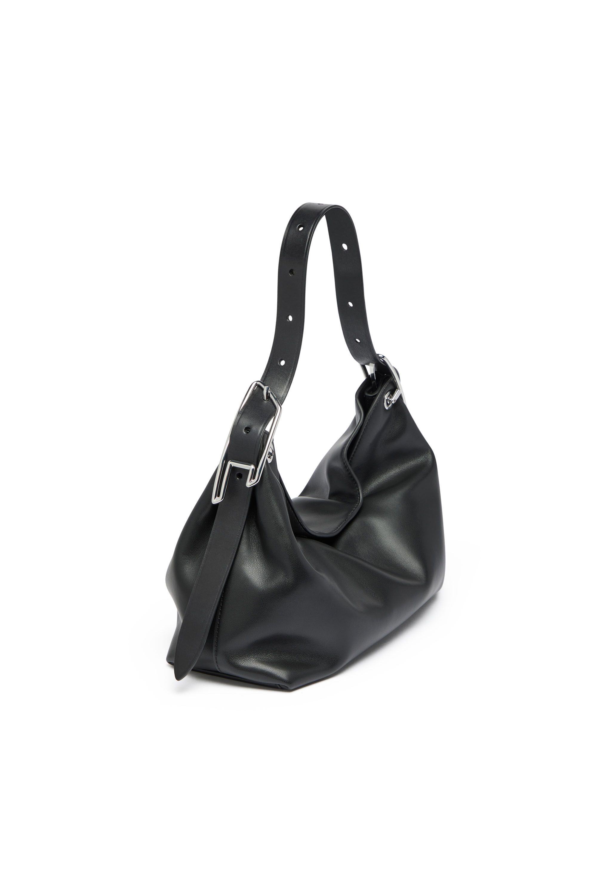 Diesel - D-LINE HOBO S, Damen D-Line-Leder-Schultertasche in Schwarz - 7