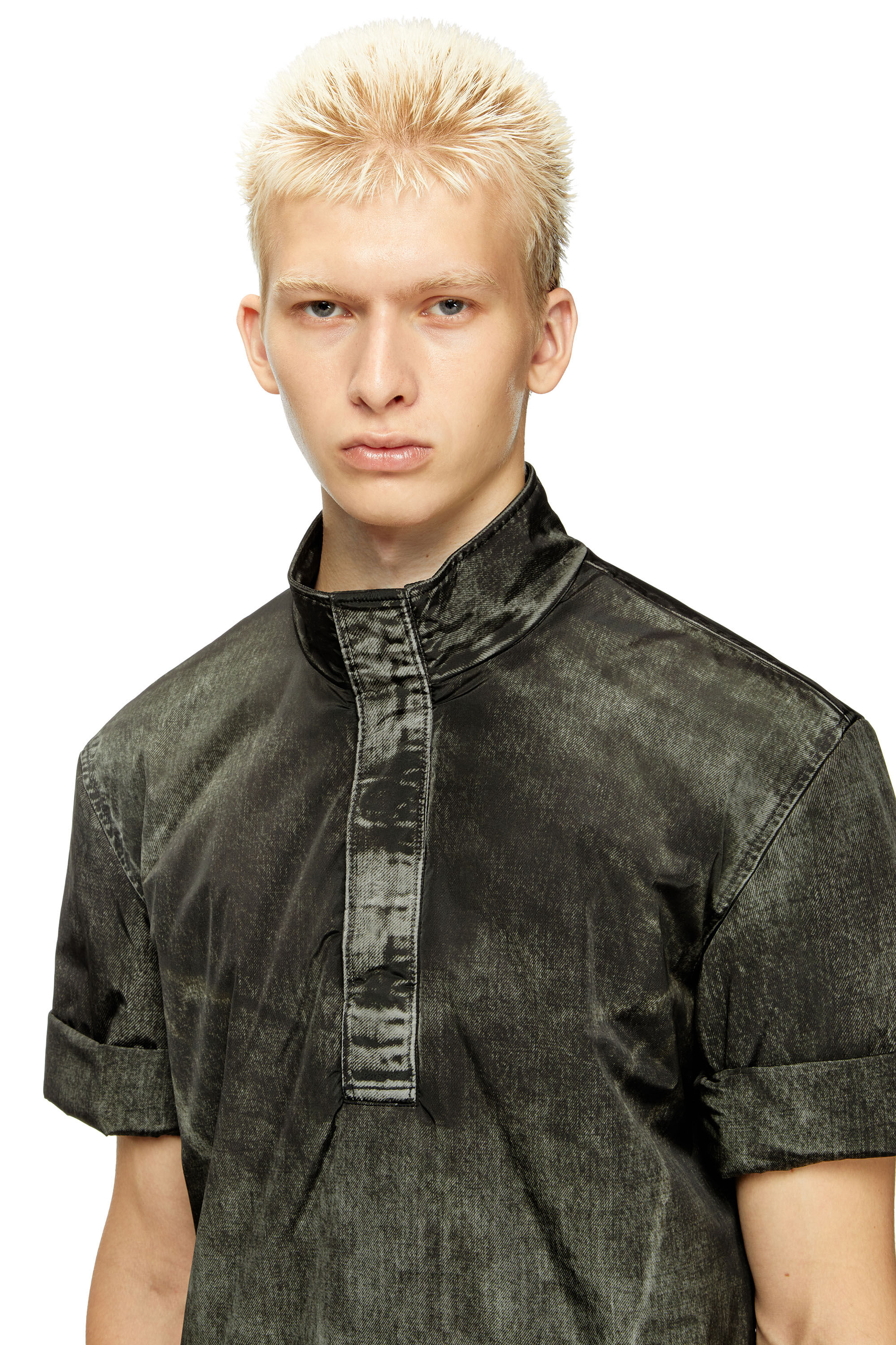 Diesel - J-VALOIS, Herren Kurzarm-Jacke aus Nylon mit Denim-Effekt in Schwarz - 5