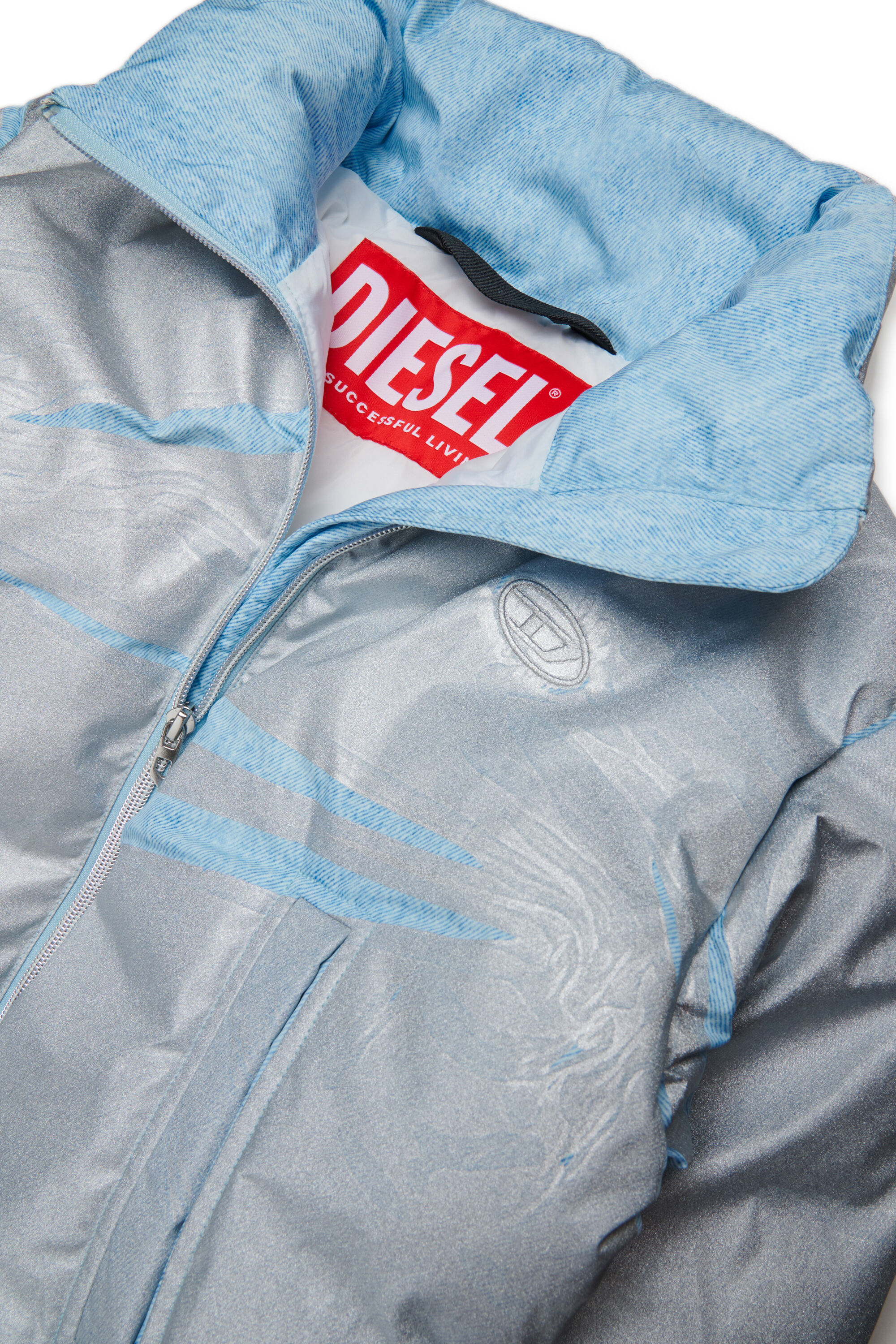 Diesel - JWHIMSY, Damen Jacke mit Frontreißverschluss in Hellblau - 4