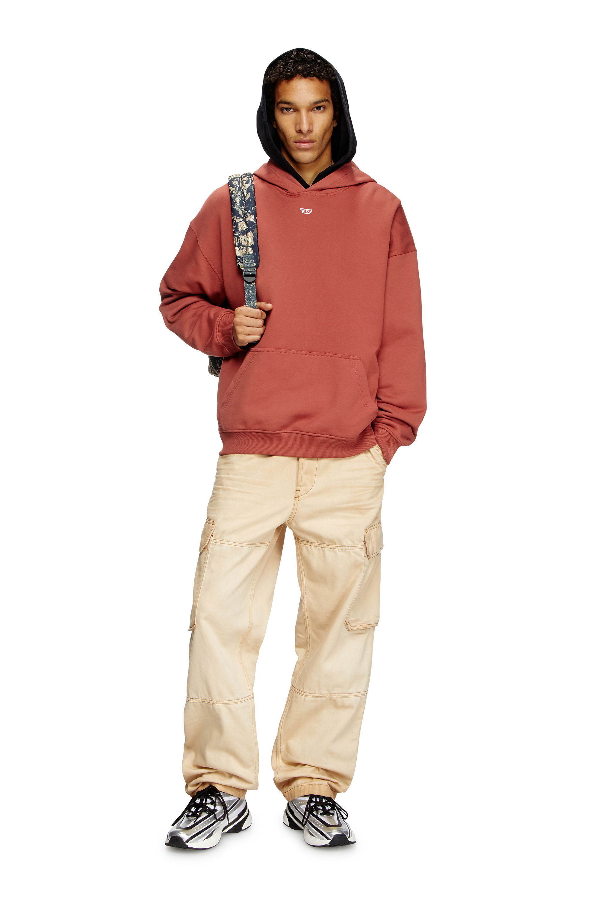 Diesel - S-BOXT-HOOD-D, Herren Hoodie mit D Logo-Patch in Rot - 1