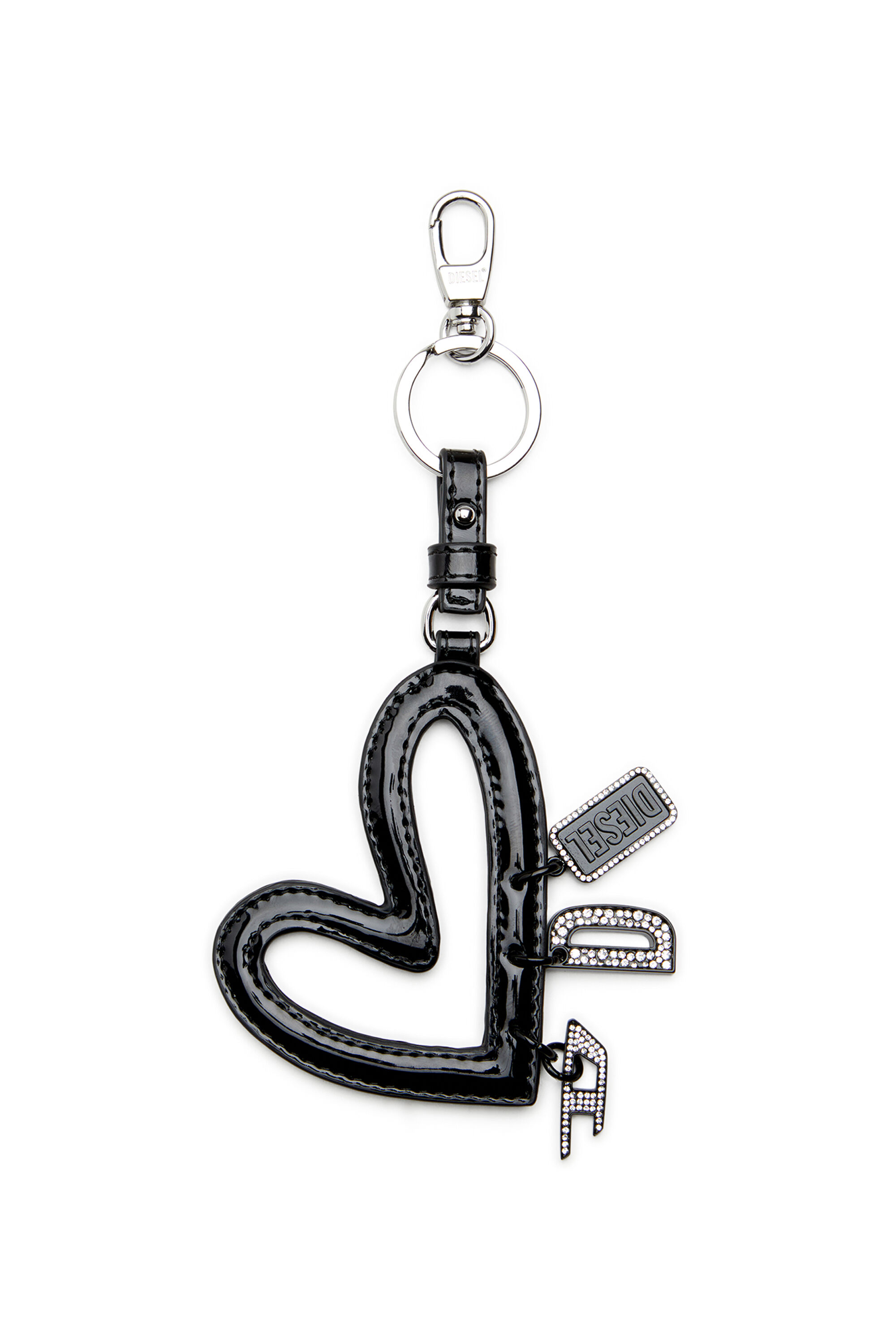 Diesel - MULTI II, Damen Herzförmiger Anhänger mit glänzendem Finish in Schwarz - 1